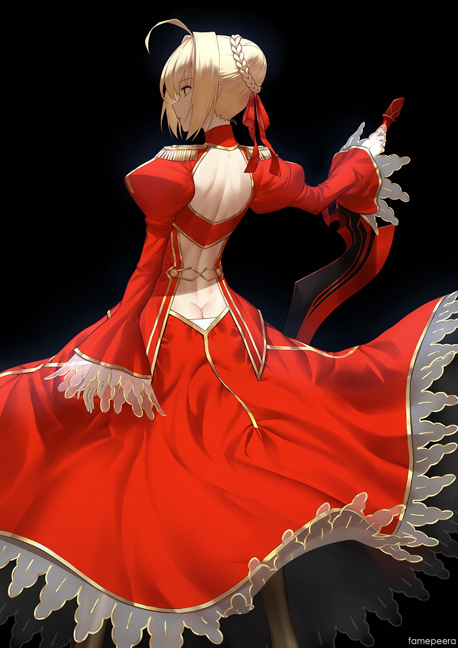 Nero Claudius from Fate/Extra holding a sword HD Phone Wallpaper
