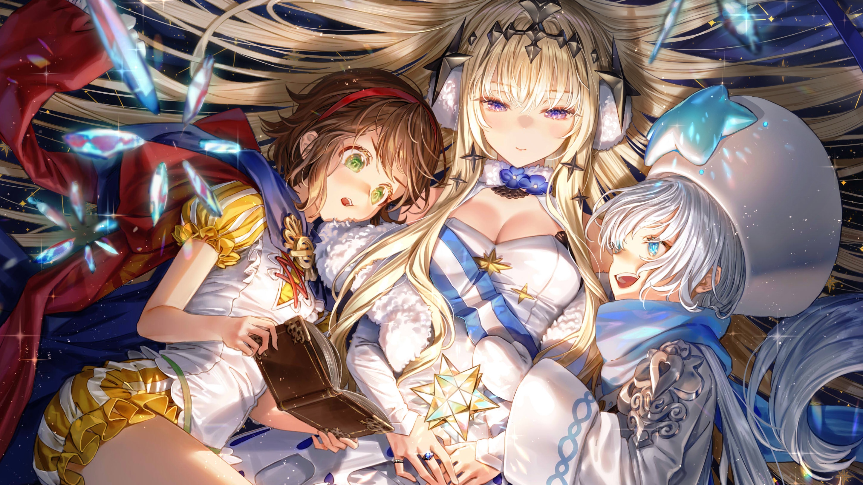 Alchemy Stars Women Trio with Book HD Wallpaper
