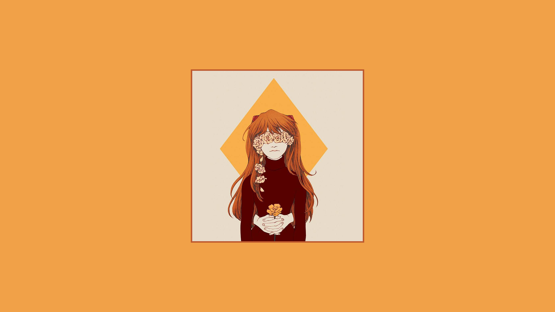 Asuka Langley Soryu with flowers covering her eyes HD Wallpaper