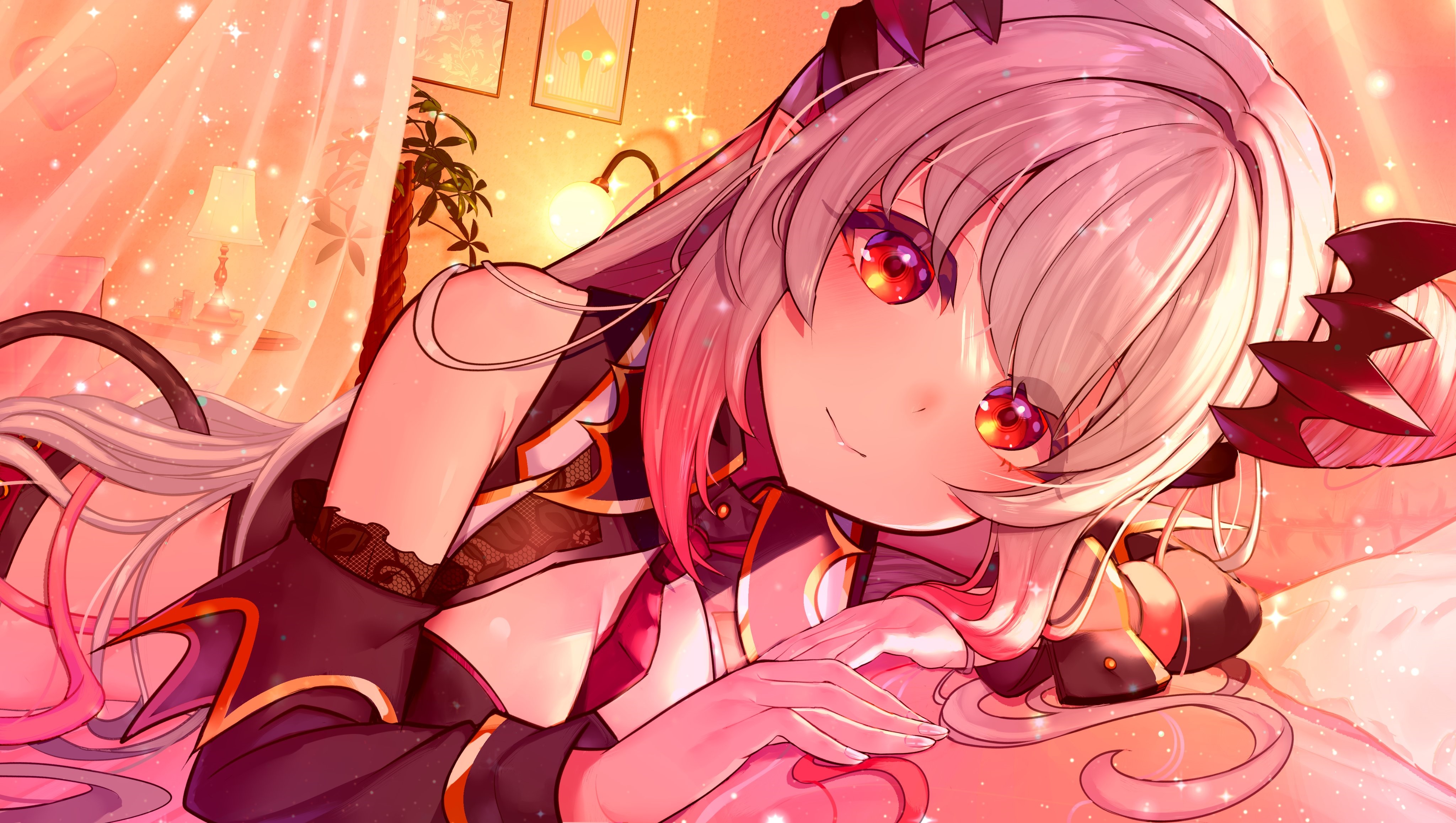 4K Fantasy Art of Suou Patra with Red Eyes HD Wallpaper