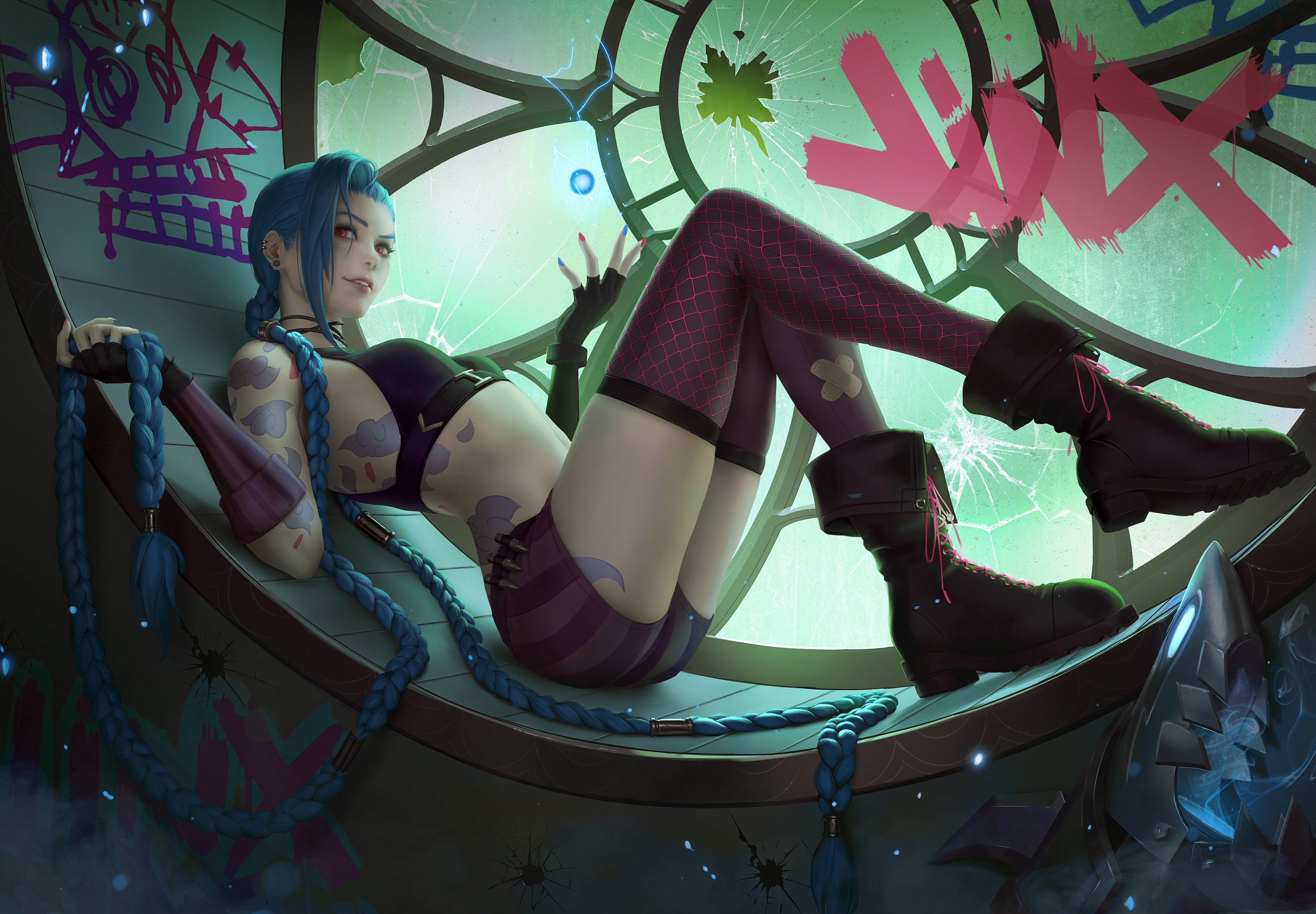 4K Jinx fan art from League of Legends HD Wallpaper