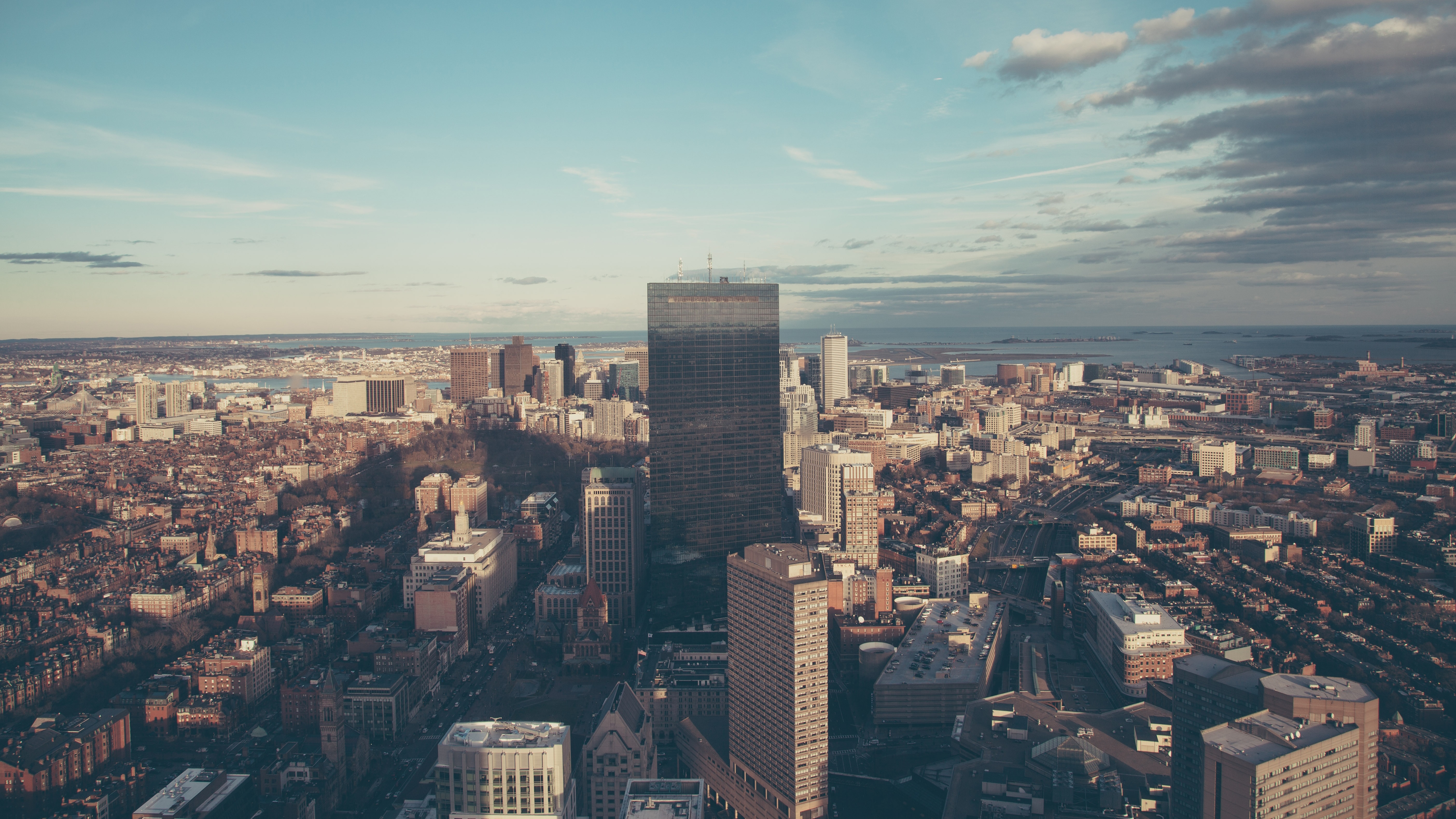 4K Aerial View of Boston Cityscape HD Wallpaper