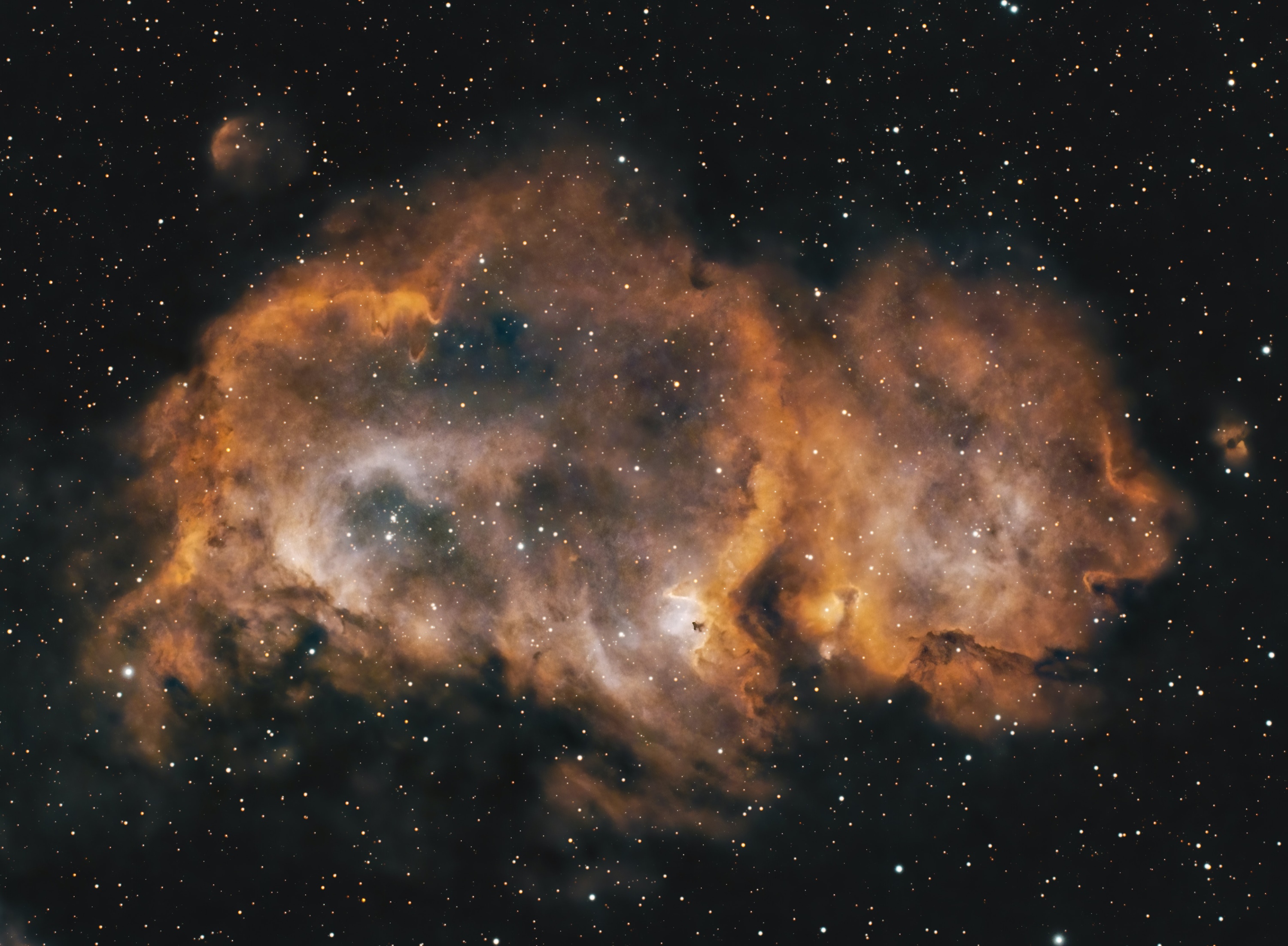 The Heart Nebula in space with stars HD Wallpaper