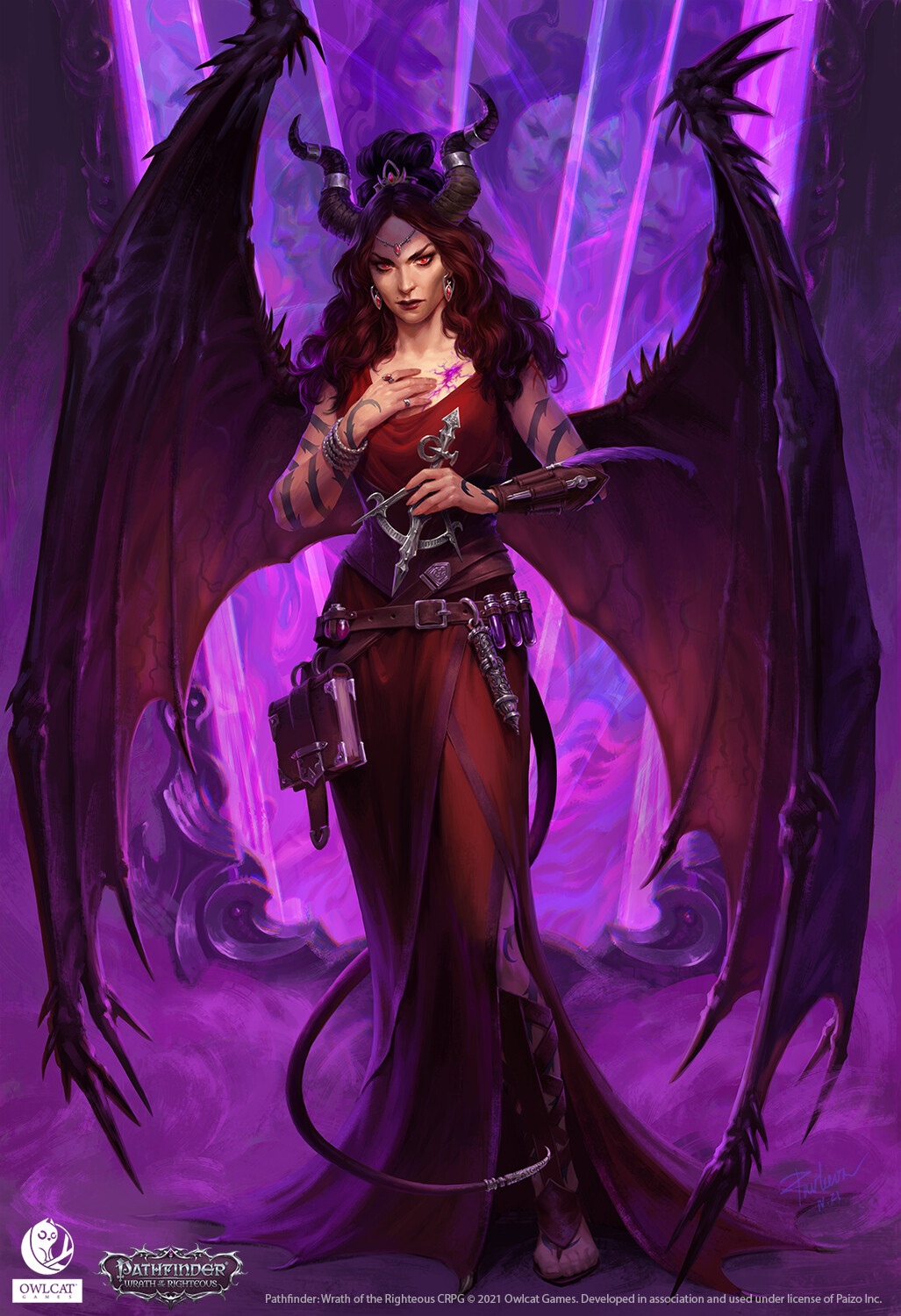 Pathfinder Wrath of the Righteous Demoness Art by Anna Pavleeva HD Phone Wallpaper