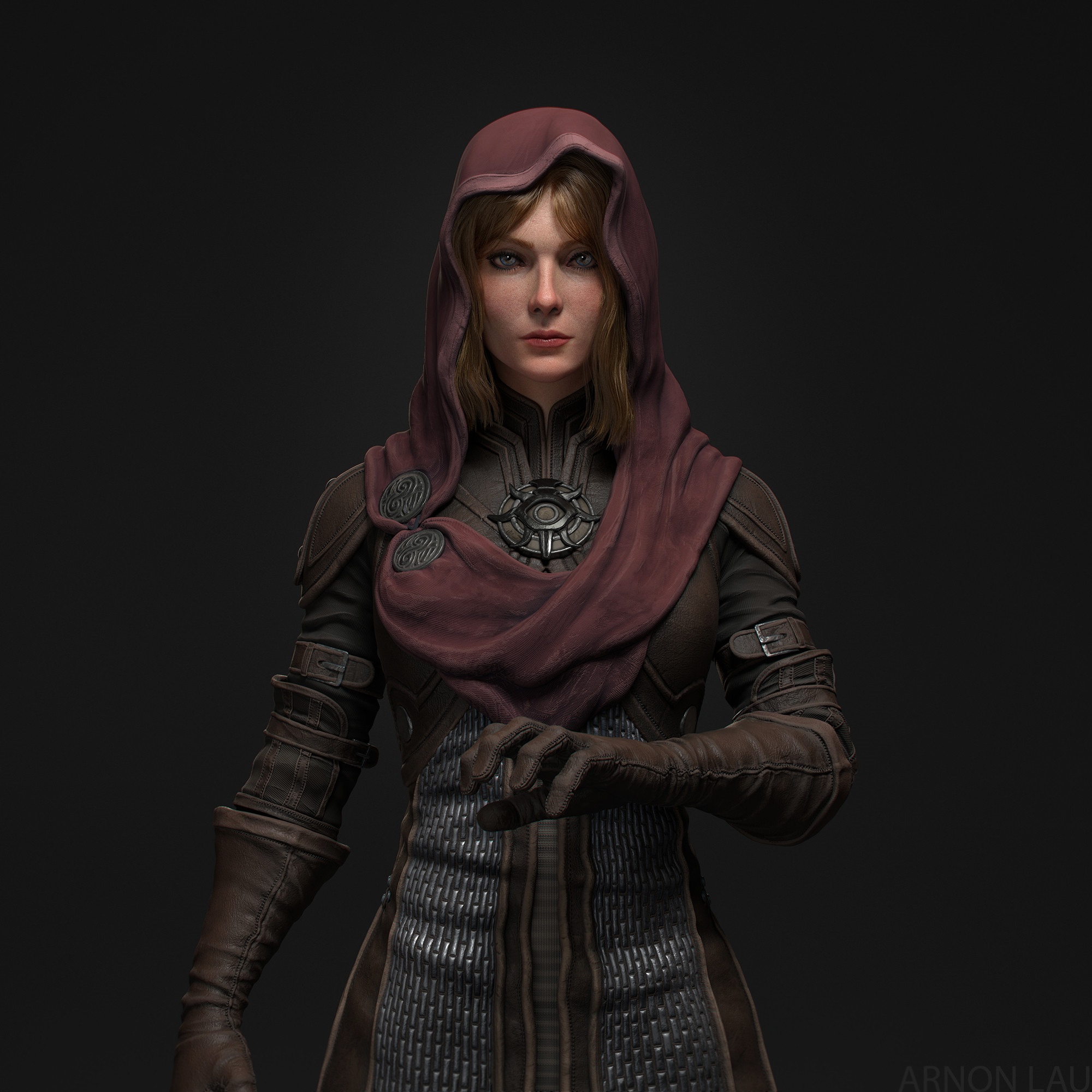 Fantasy art of a woman with a hood HD Wallpaper