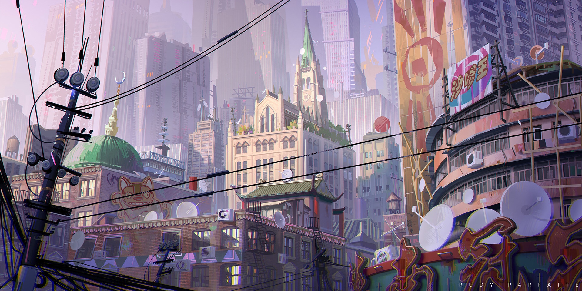 Cityscape artwork by Rudy Parfaite on ArtStation HD Wallpaper