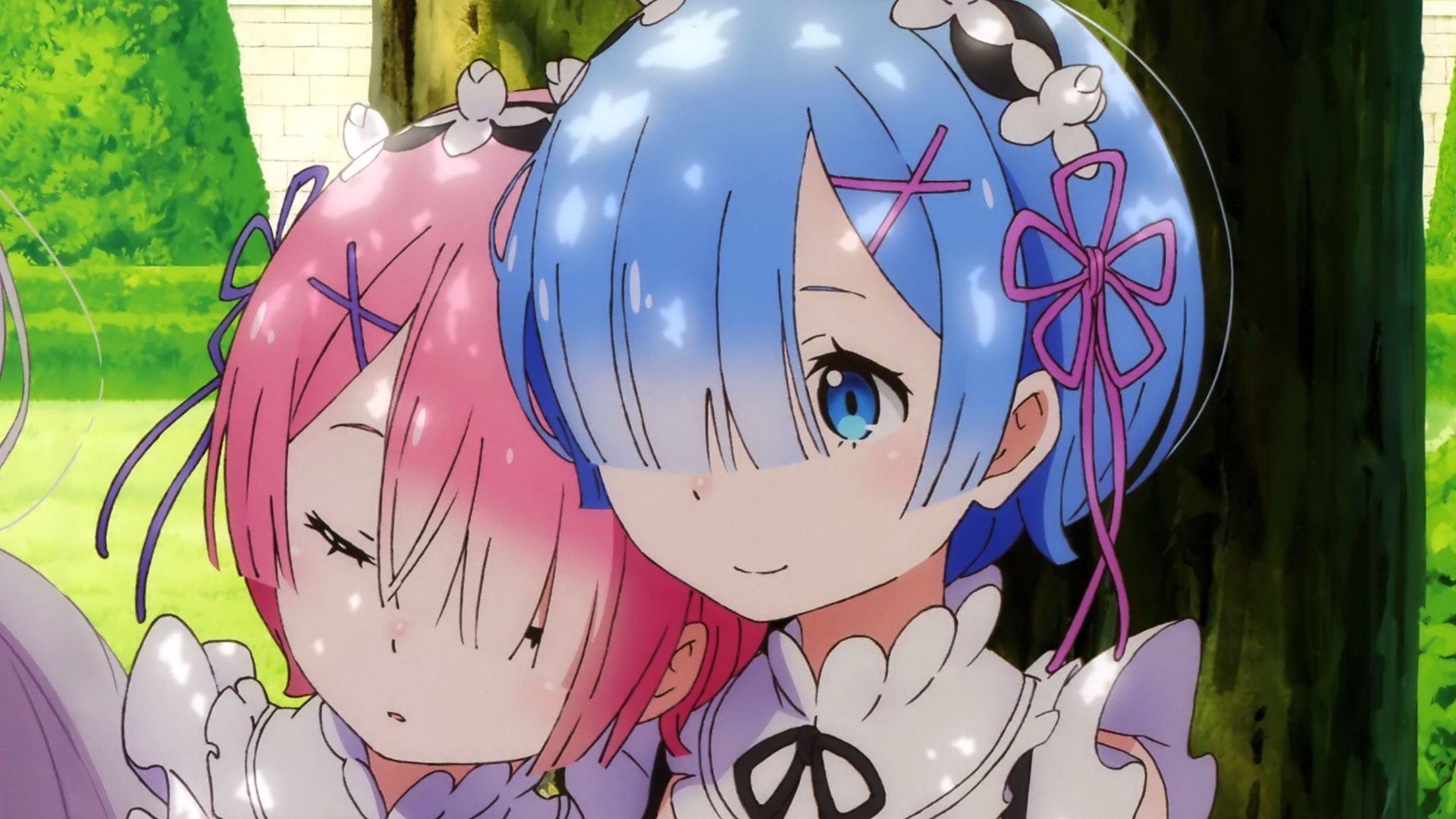 Rem and Ram from Re:Zero in Maid Outfits HD Wallpaper