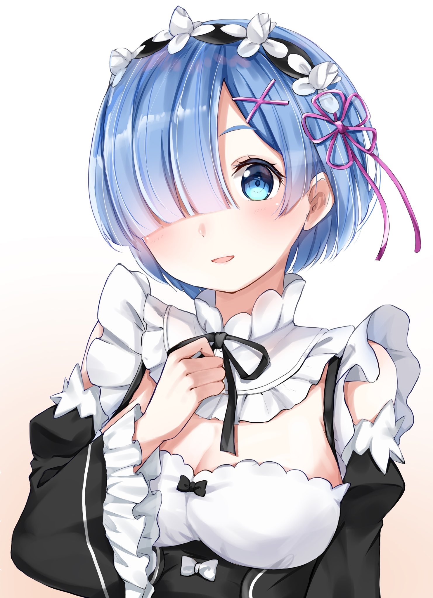 Rem from Re:Zero in a Maid Outfit HD Phone Wallpaper