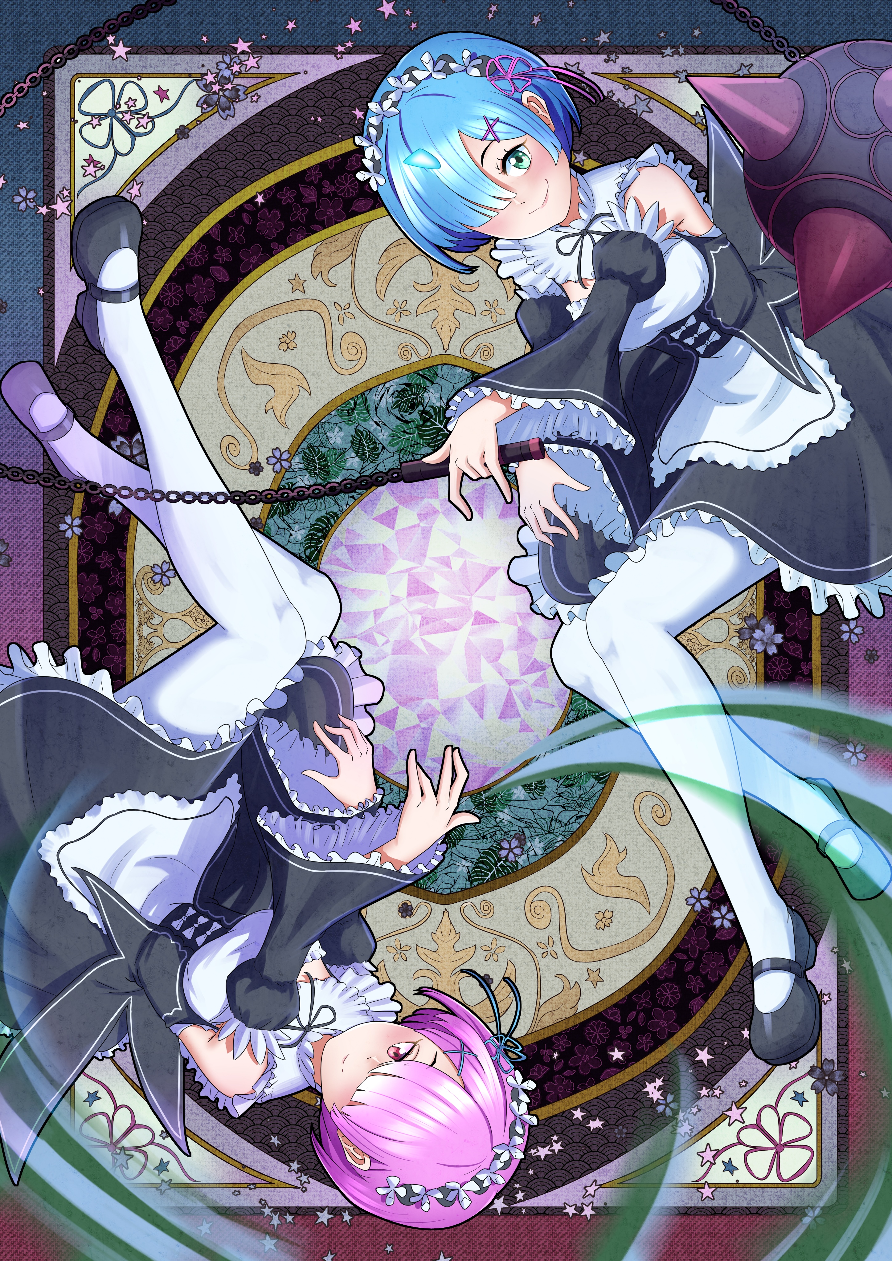 Rem and Ram from Re:Zero HD Phone Wallpaper