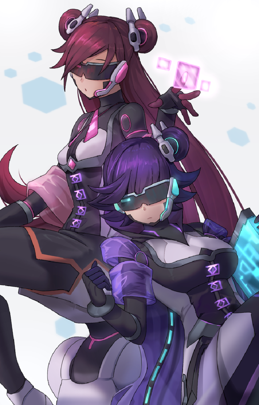 Yu-Gi-Oh! VRAINS Backup Operators with purple and red hair HD Phone Wallpaper