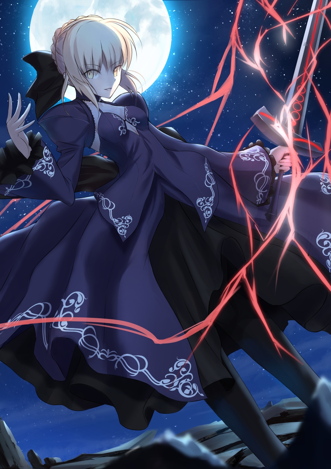 Saber Alter with Excalibur from Fate/Stay Night HD Phone Wallpaper