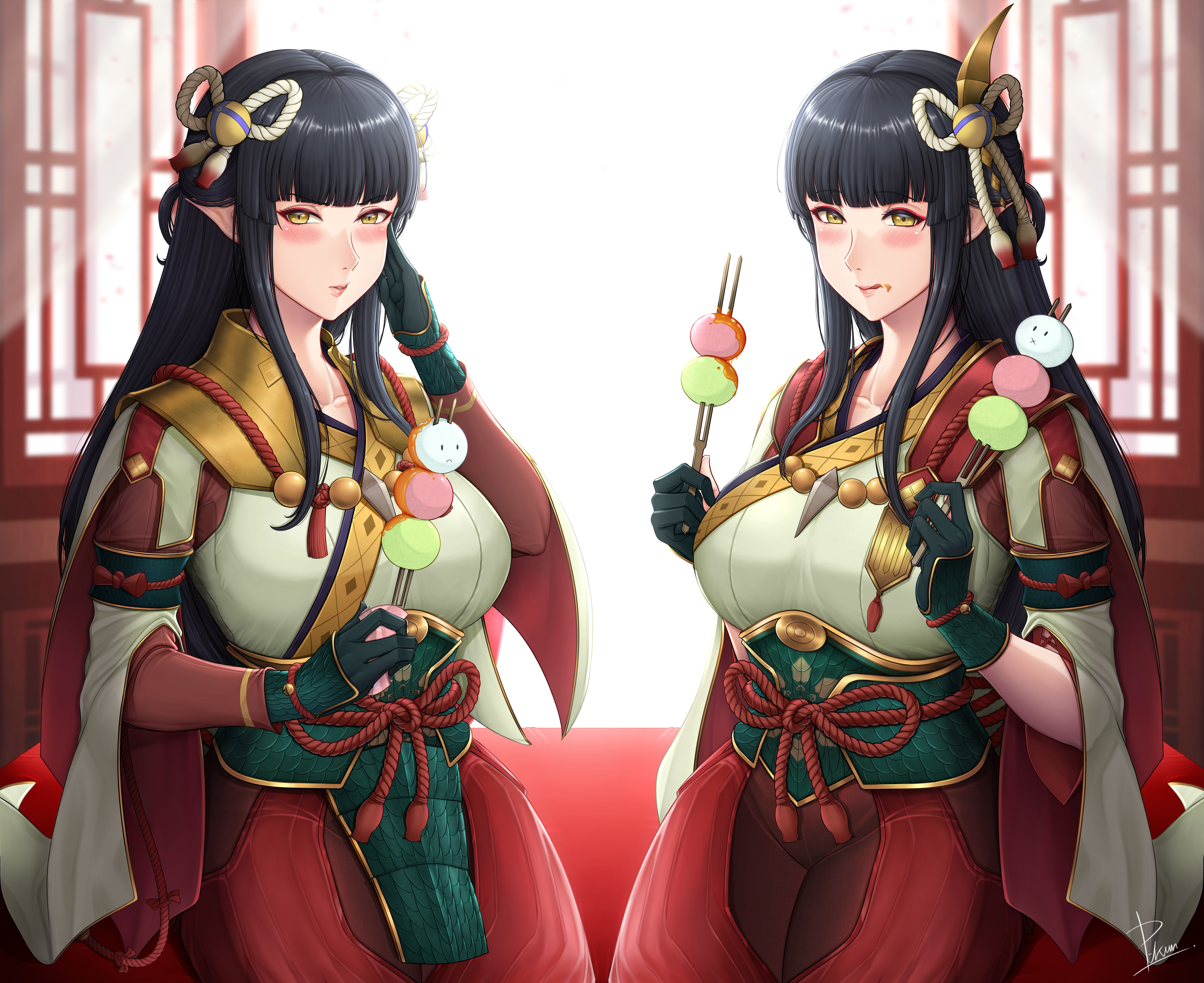Minoto and Hinoa from Monster Hunter Rise HD Wallpaper