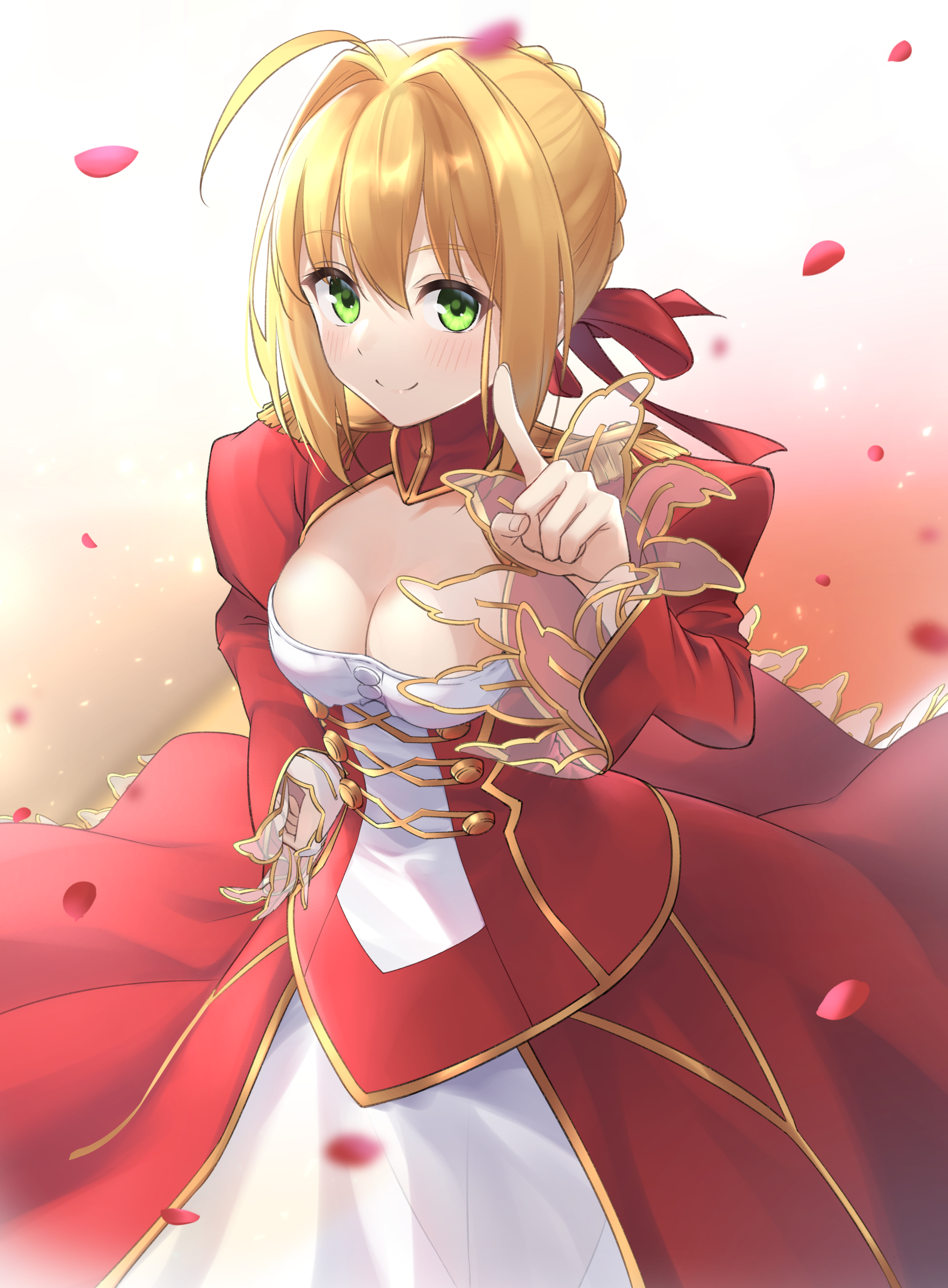 Nero Claudius from Fate/Extra in a red dress HD Phone Wallpaper