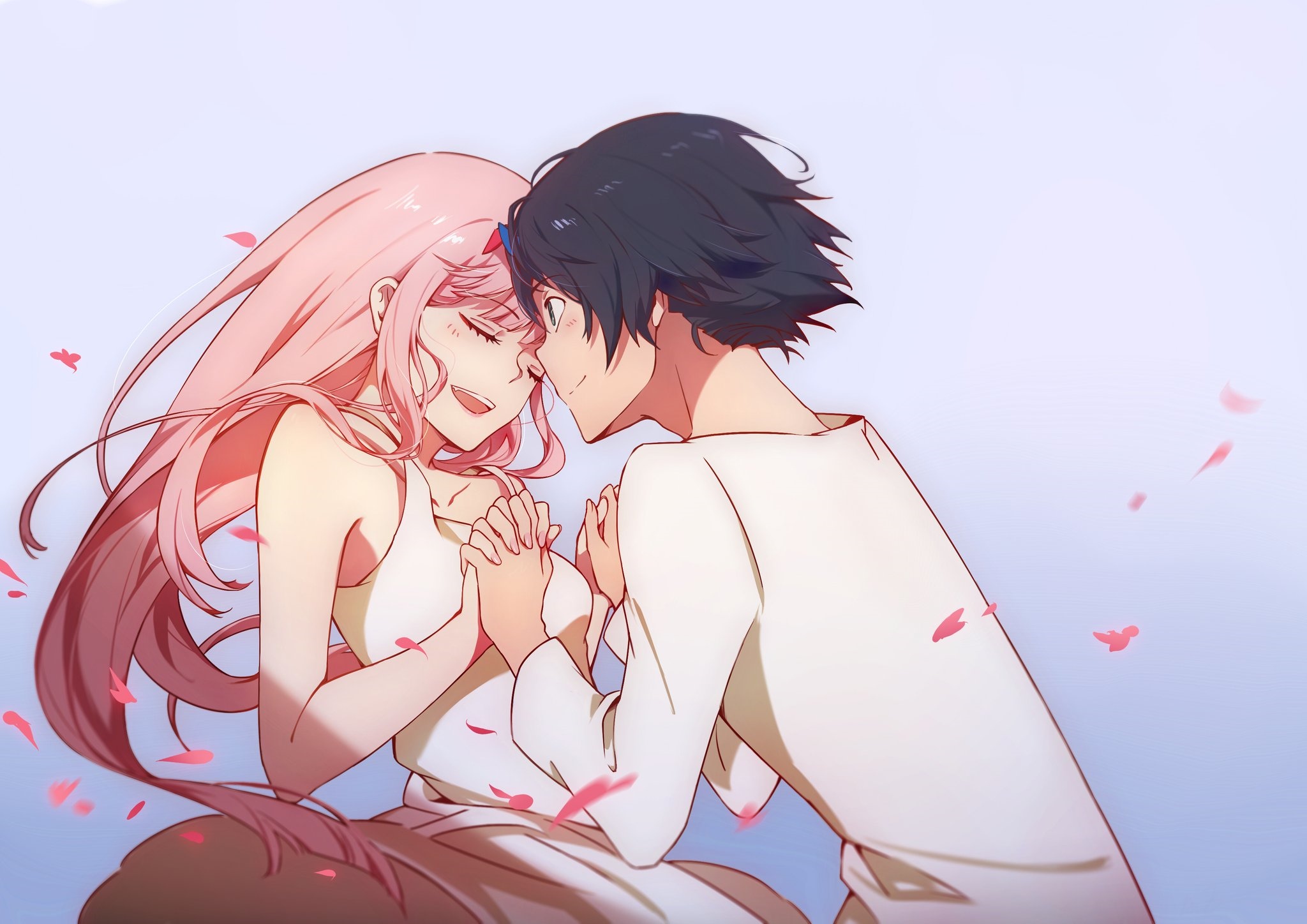 Zero Two and Hiro from Darling in the FranXX HD Wallpaper