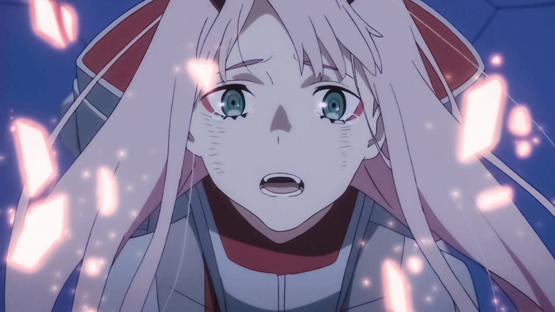 Zero Two from Darling in the FranXX crying HD Wallpaper