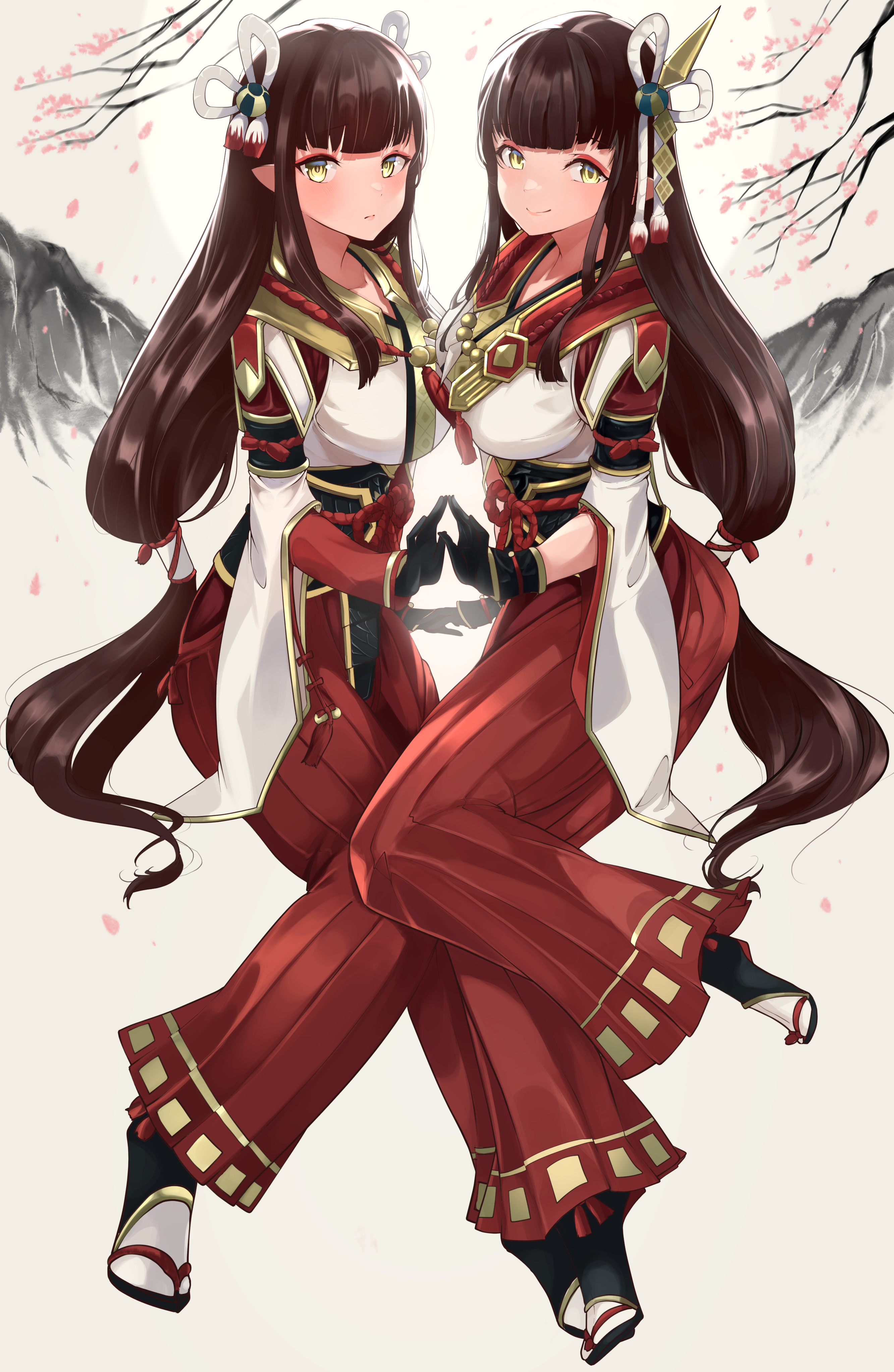 Twins Hinoa and Minoto from Monster Hunter Rise HD Phone Wallpaper