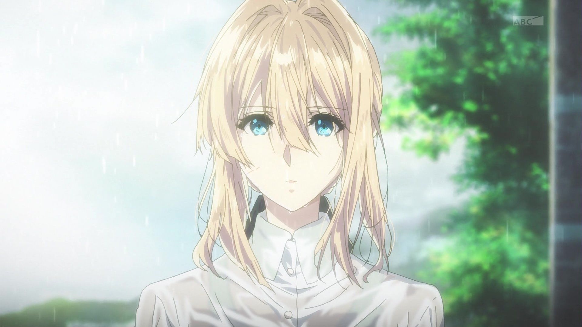 Violet Evergarden in the Rain HD Wallpaper