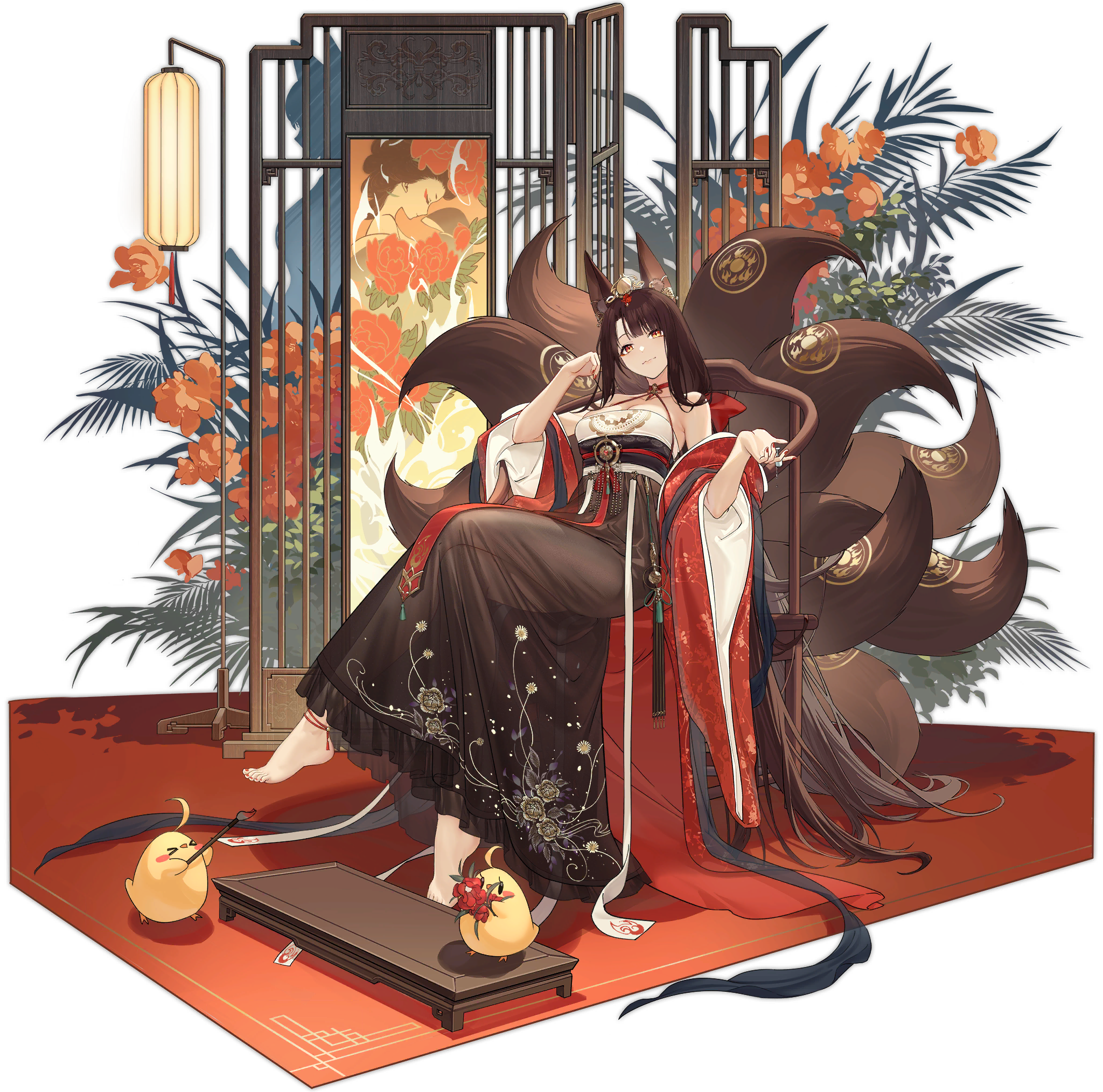 Azur Lane Akagi with Nine Tails HD Wallpaper