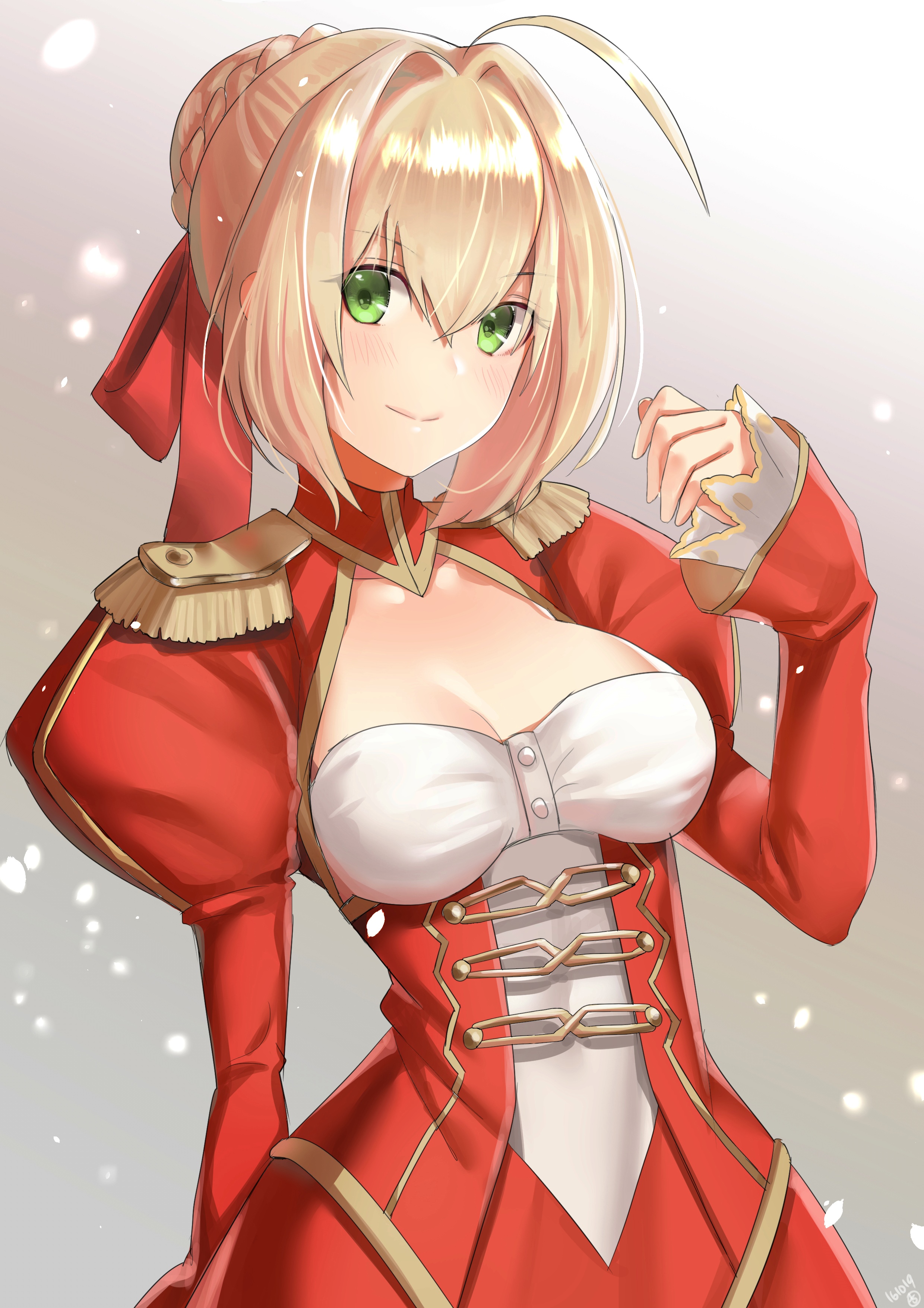 Nero Claudius from Fate/Extra in a red dress HD Phone Wallpaper