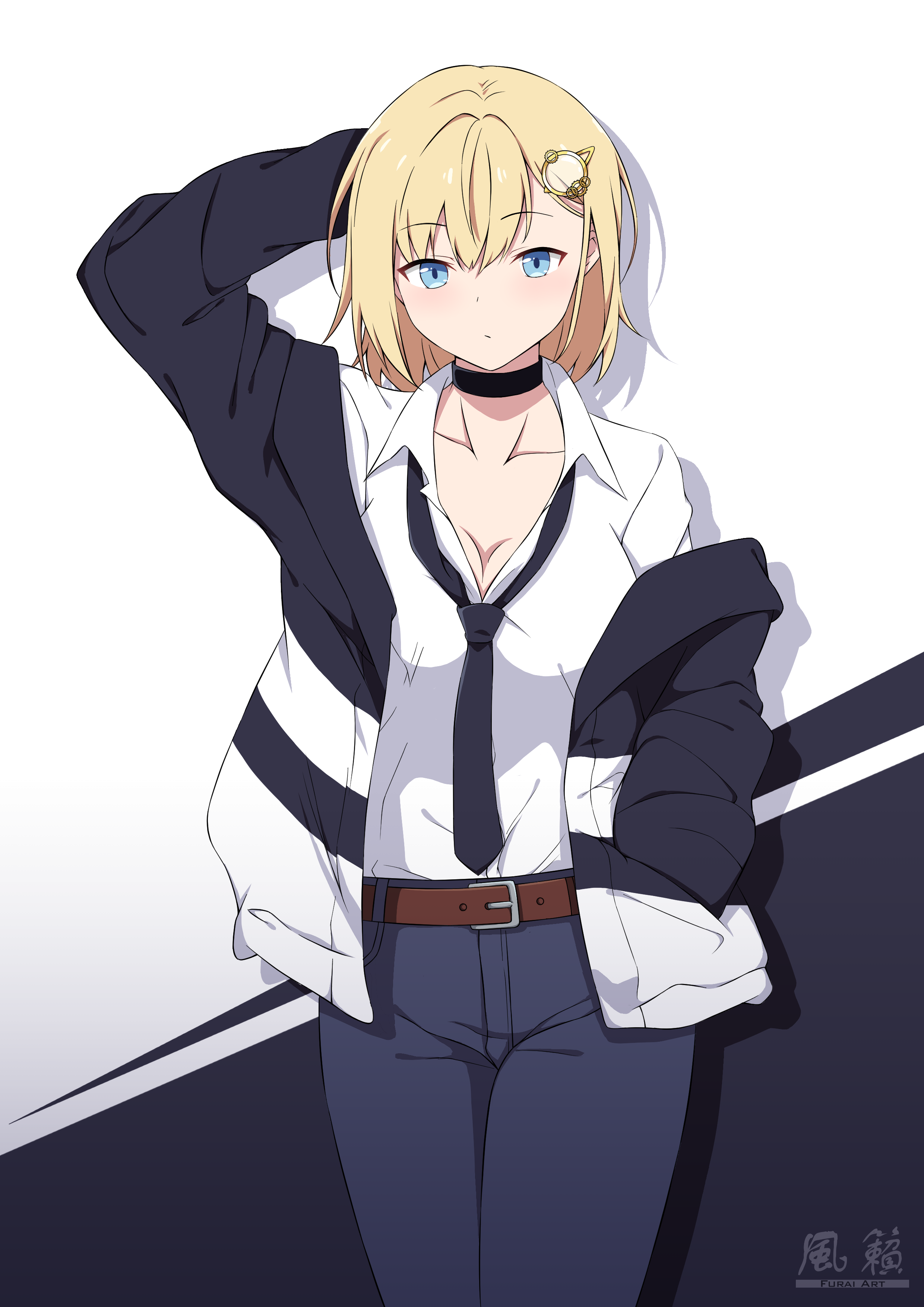 Watson Amelia wearing a tie and jacket HD Phone Wallpaper