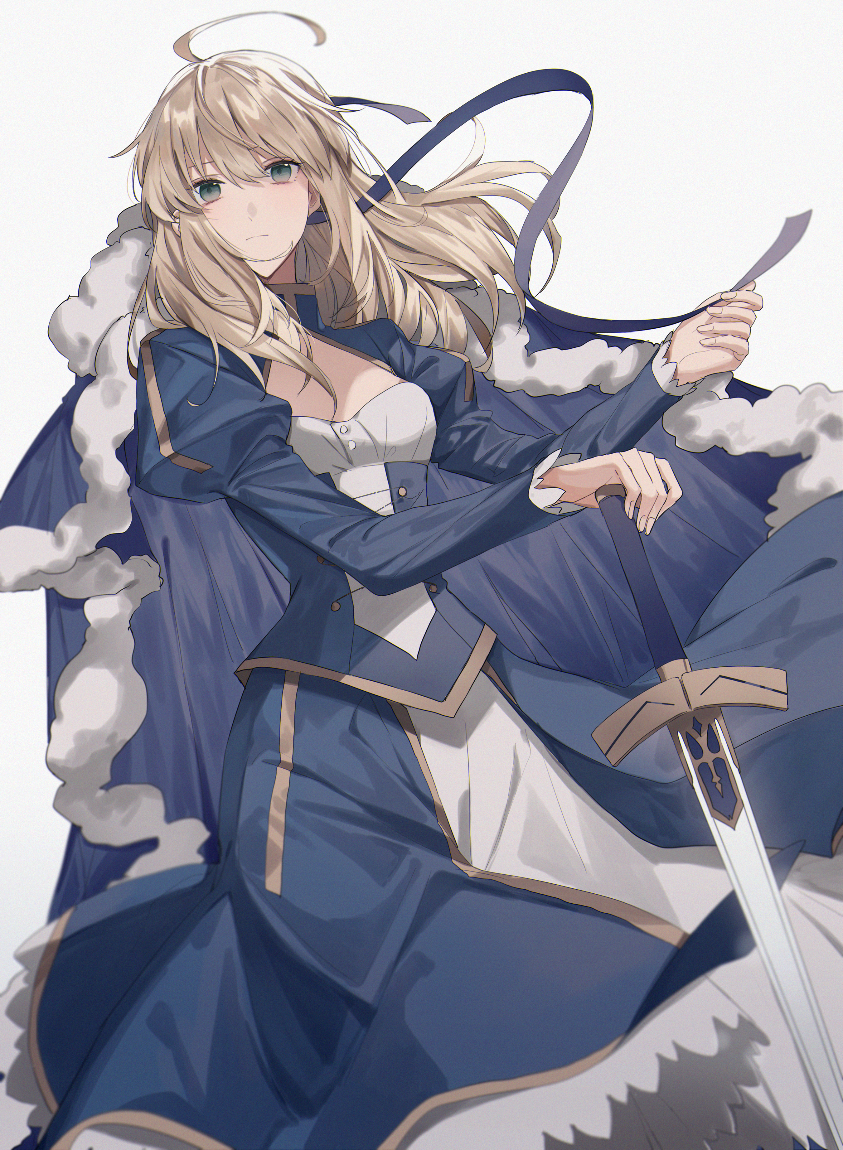 Artoria Pendragon from Fate/Grand Order with a sword HD Phone Wallpaper