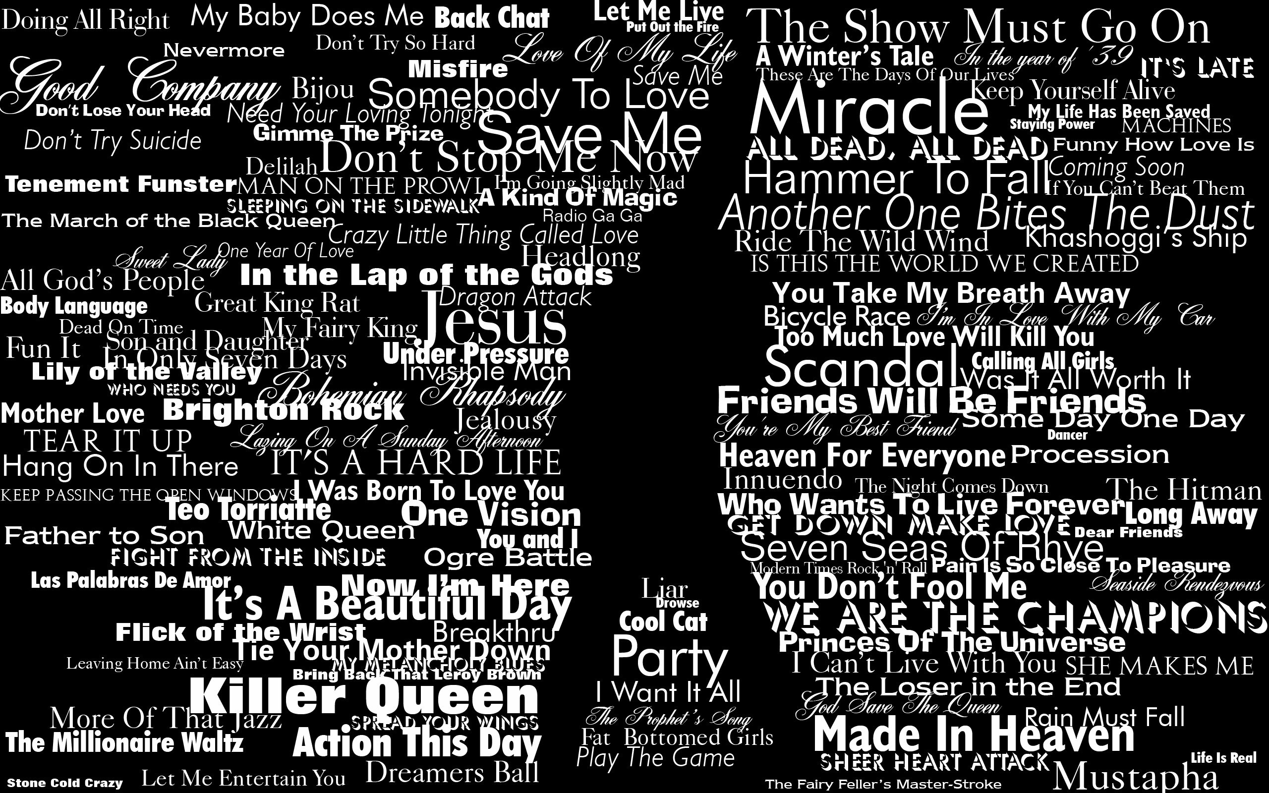 Queen Song Lyrics Typography HD Wallpaper