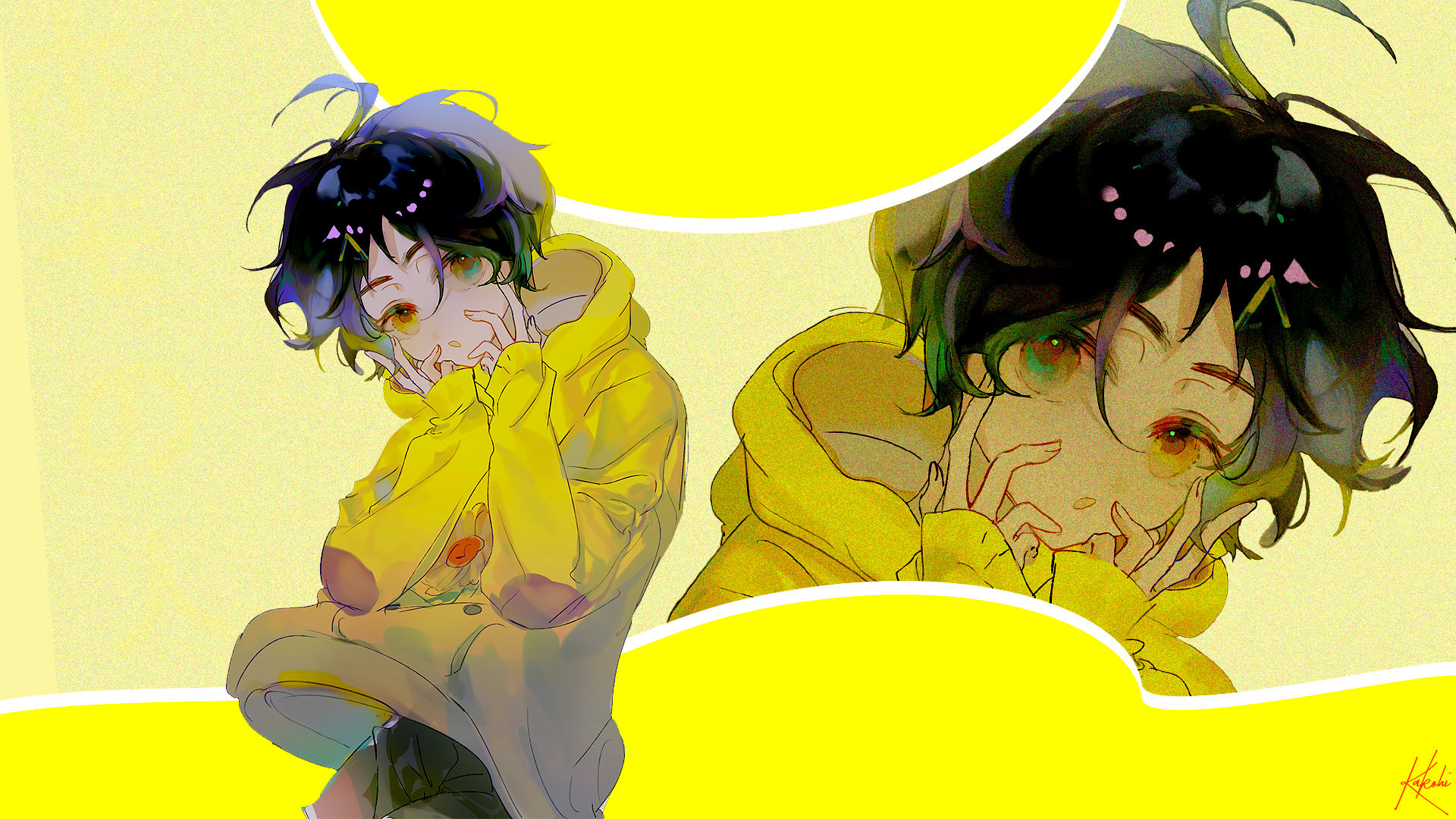 Ai Ohto in a yellow hoodie HD Wallpaper