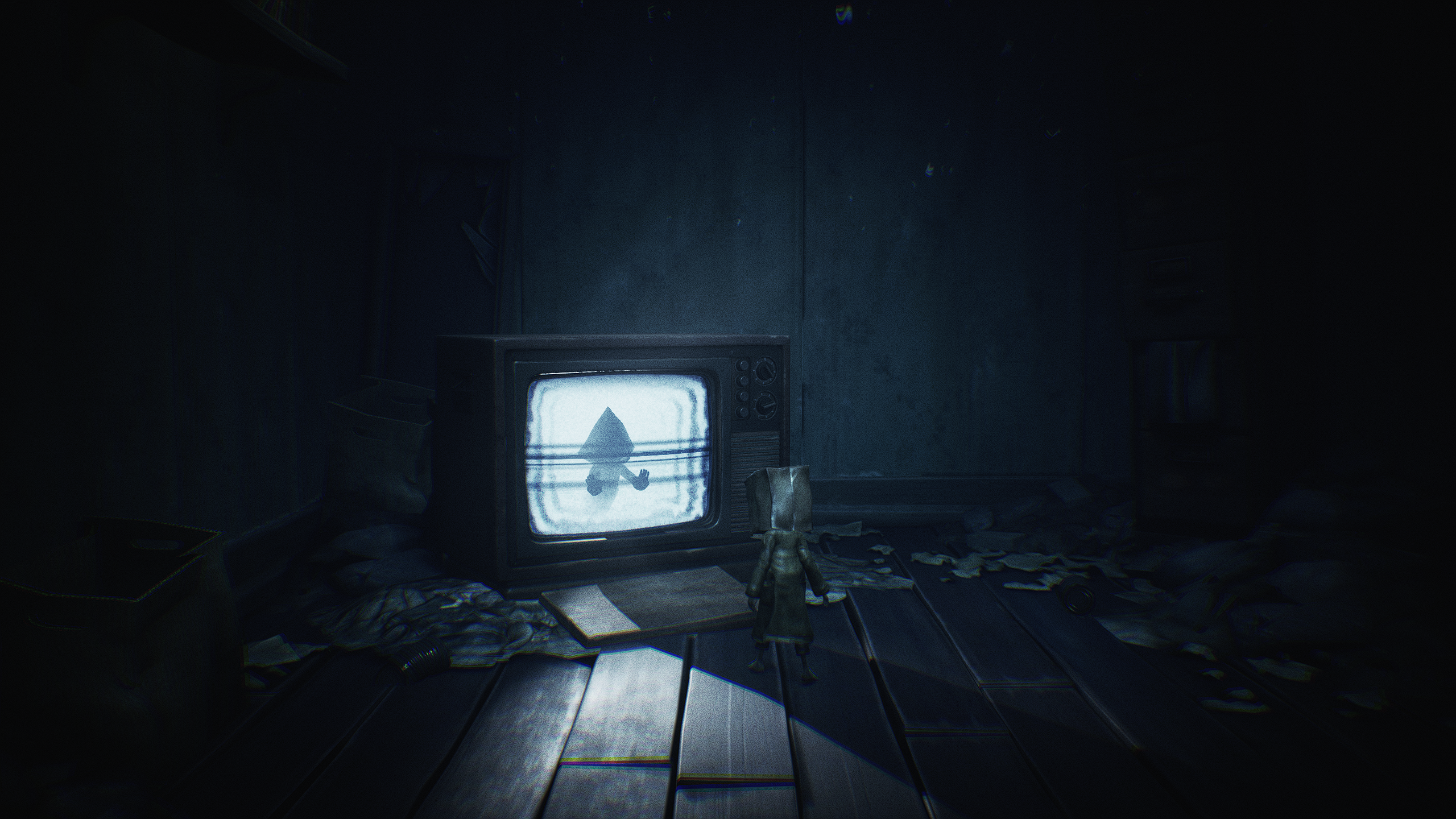 Little Nightmares 2 TV with silhouette HD Wallpaper