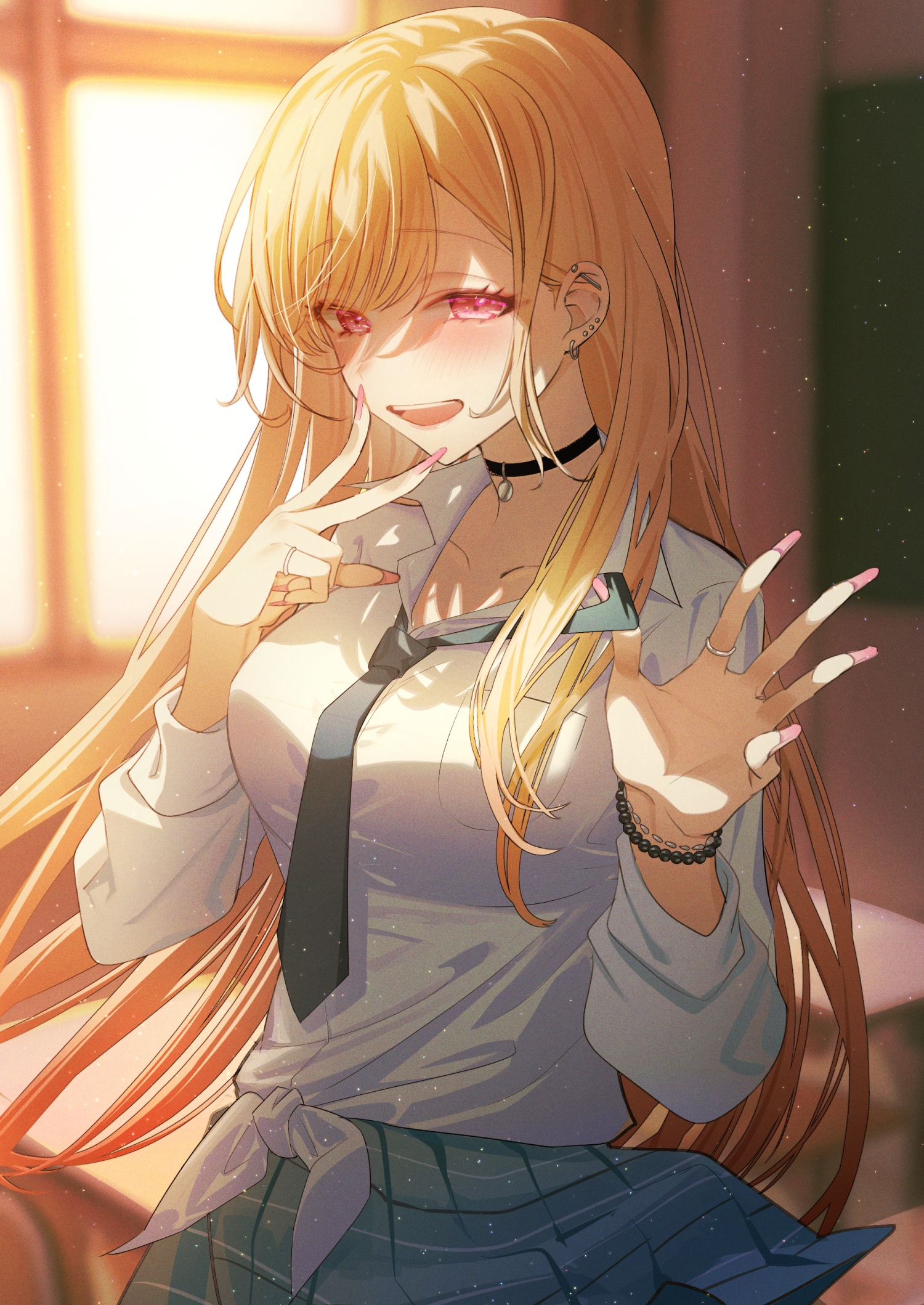 Kitagawa Marin from Sono Bisque Doll wa Koi wo Suru in classroom HD Phone Wallpaper