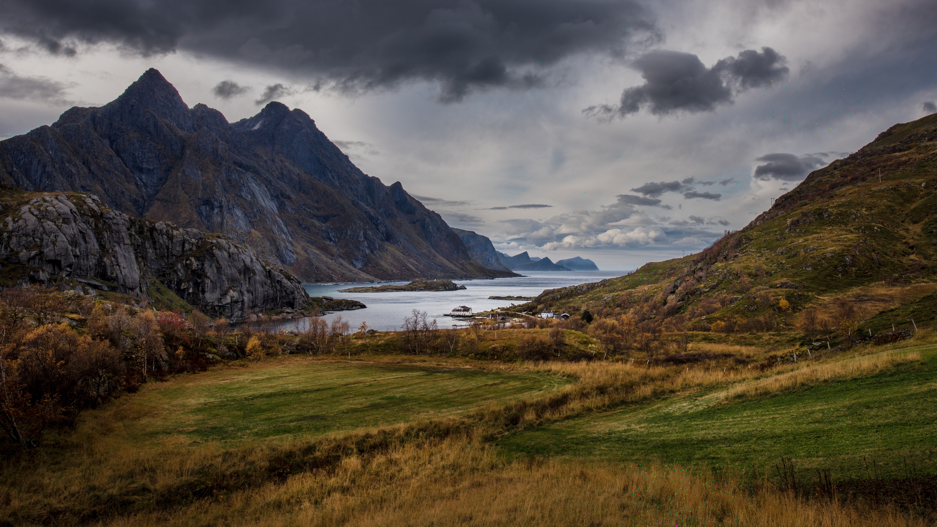 4K Lofoten Landscape with Mountains and Sea in Norway HD Wallpaper
