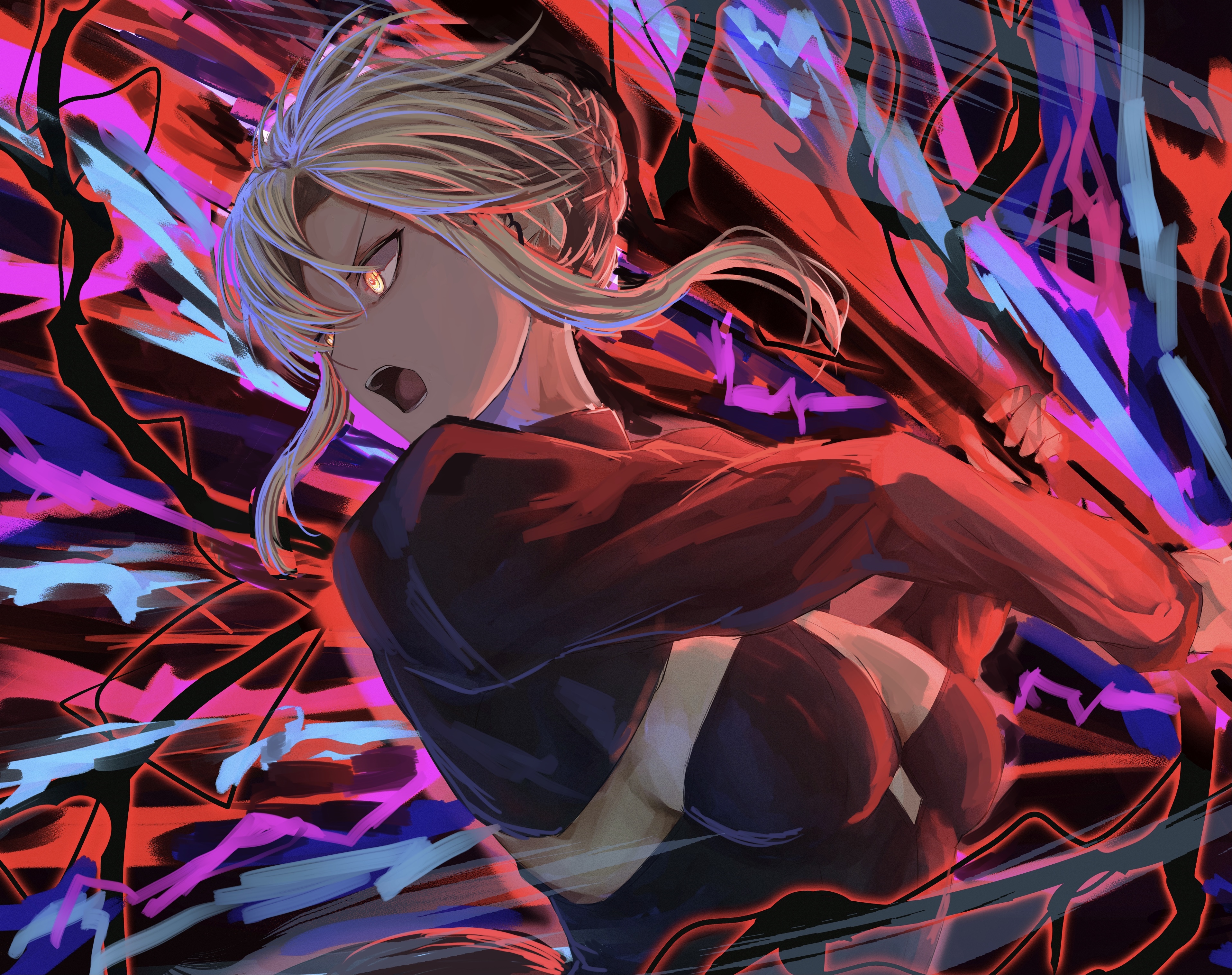 Saber Alter from Fate/Grand Order in battle HD Wallpaper