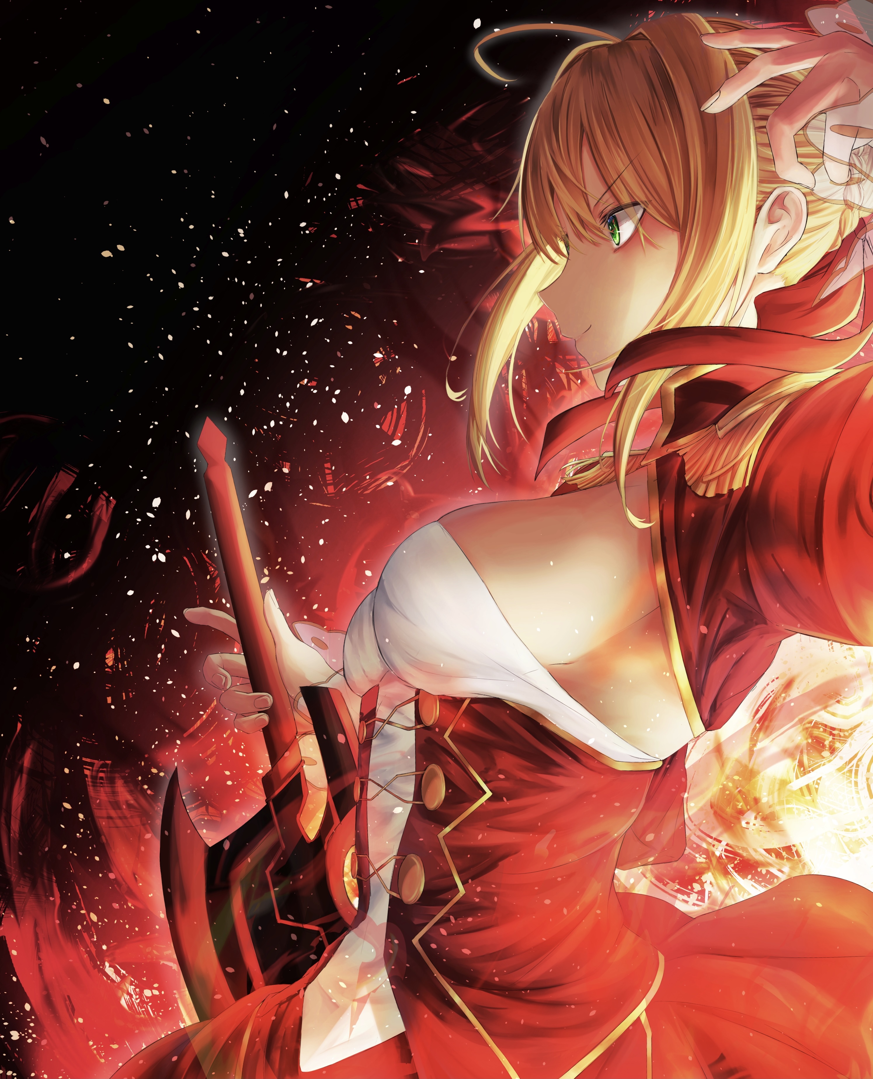 Nero Claudius from Fate/Grand Order with a sword HD Phone Wallpaper