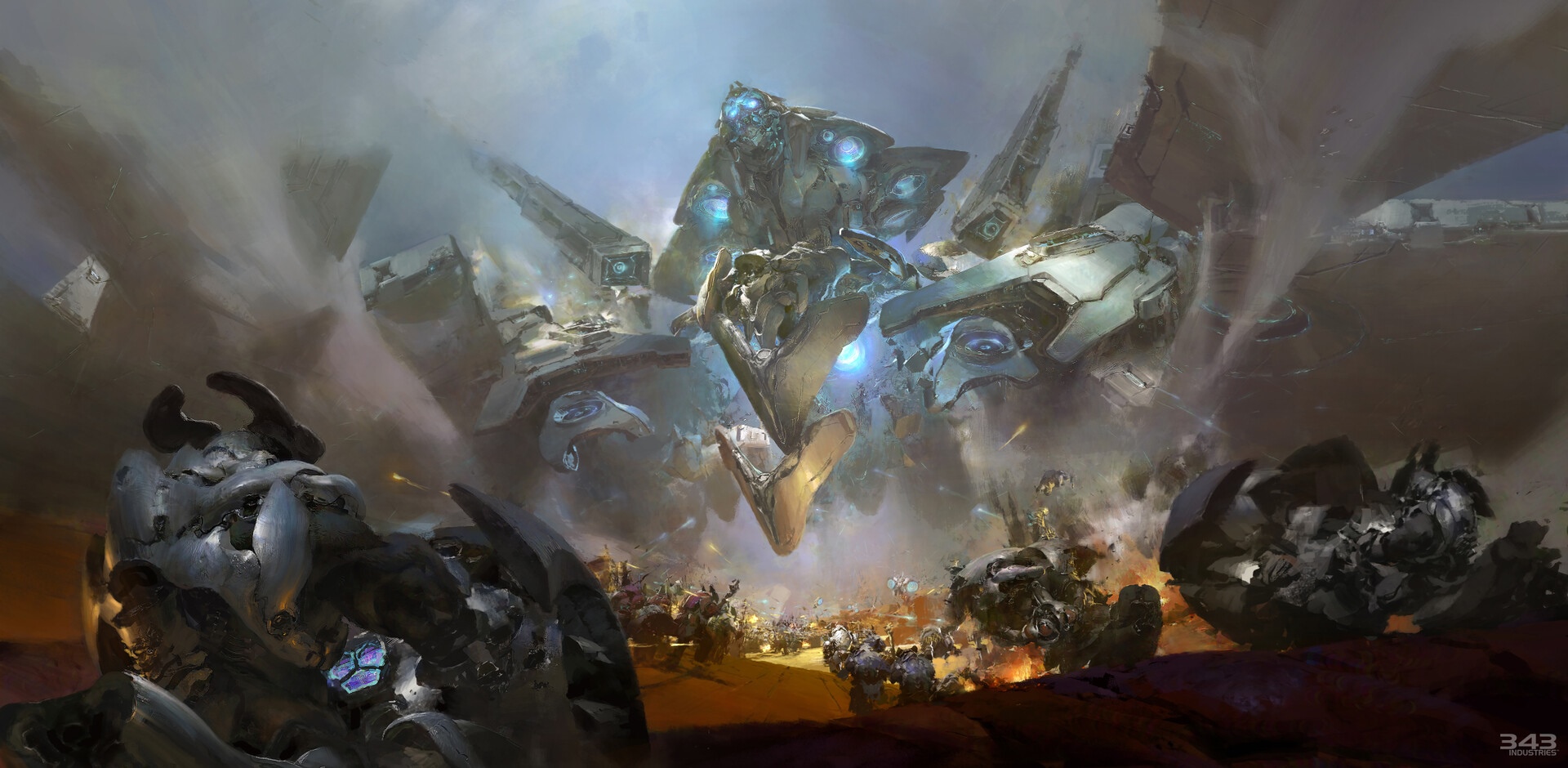 Halo Infinite concept art of a large Forerunner structure HD Wallpaper