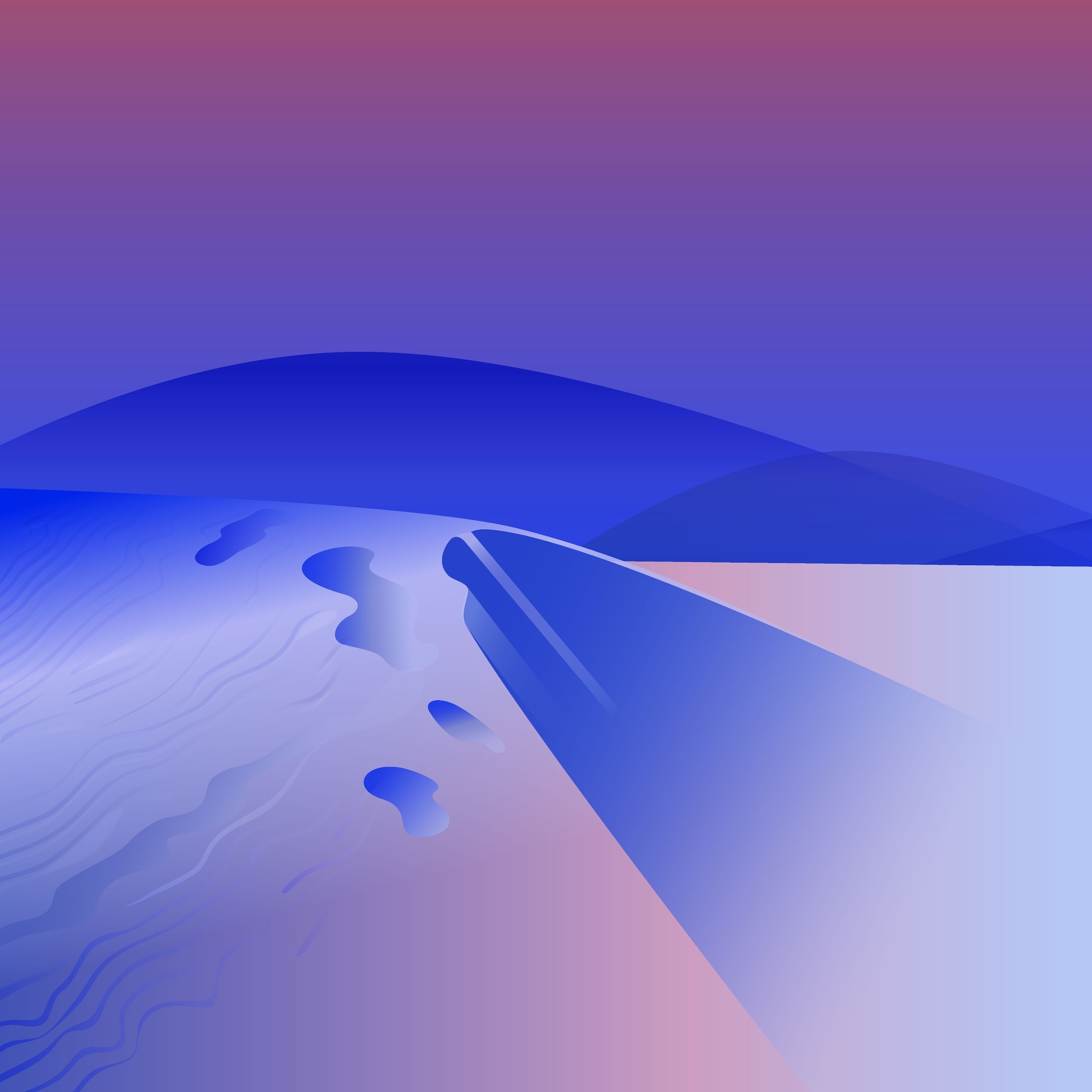 Graphic design landscape with sand dunes and purple sky HD Wallpaper