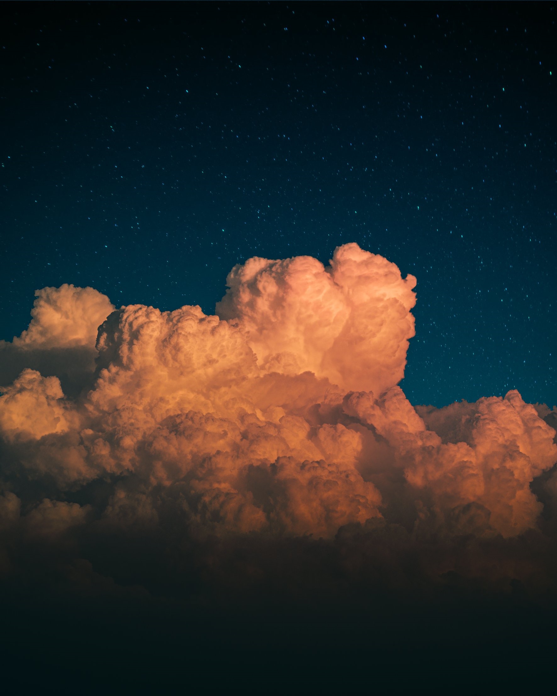 Clouds and stars in the night sky HD Phone Wallpaper