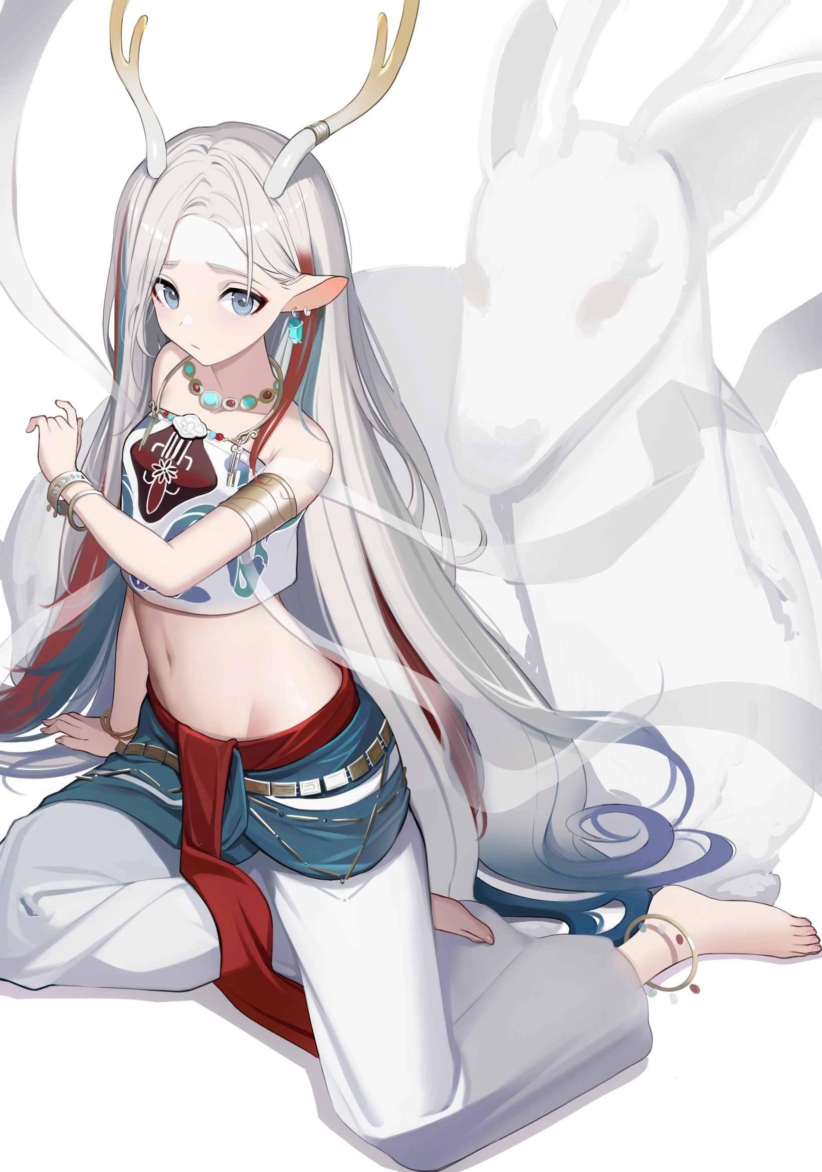 Arknights Nine-colored deer character with horns HD Phone Wallpaper