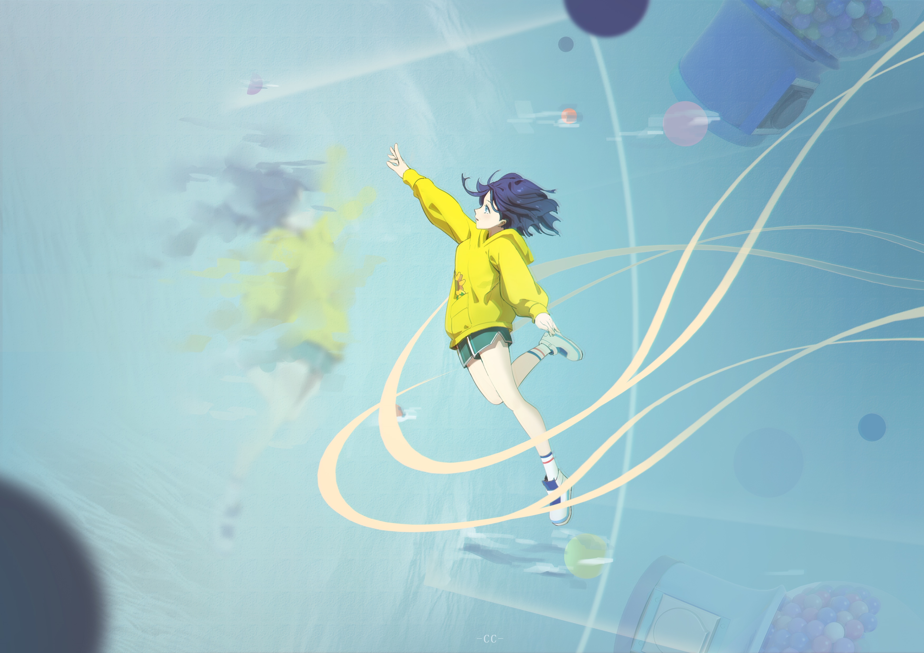 Ai Ohto in a yellow hoodie reaching out HD Wallpaper