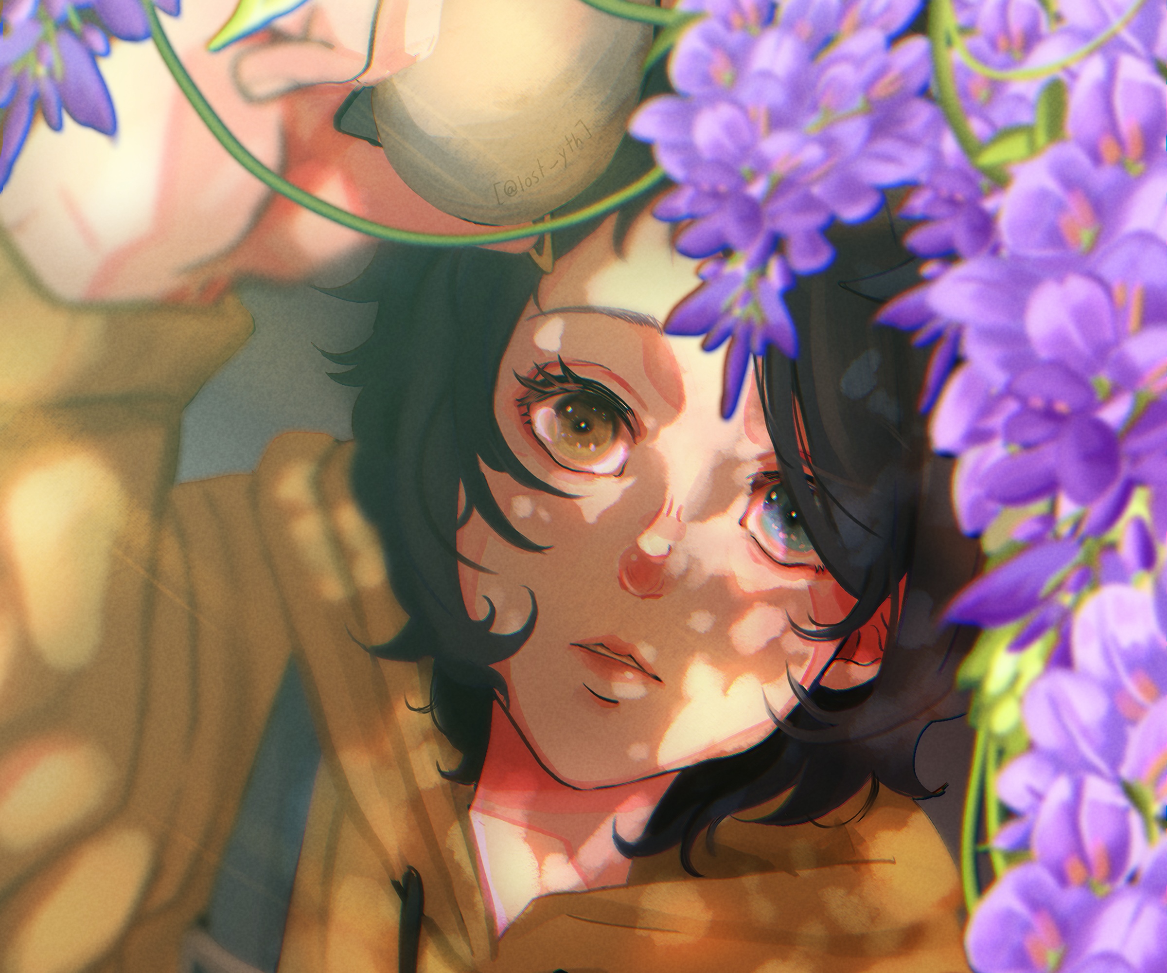 Ai Ohto from Wonder Egg Priority with flowers HD Wallpaper