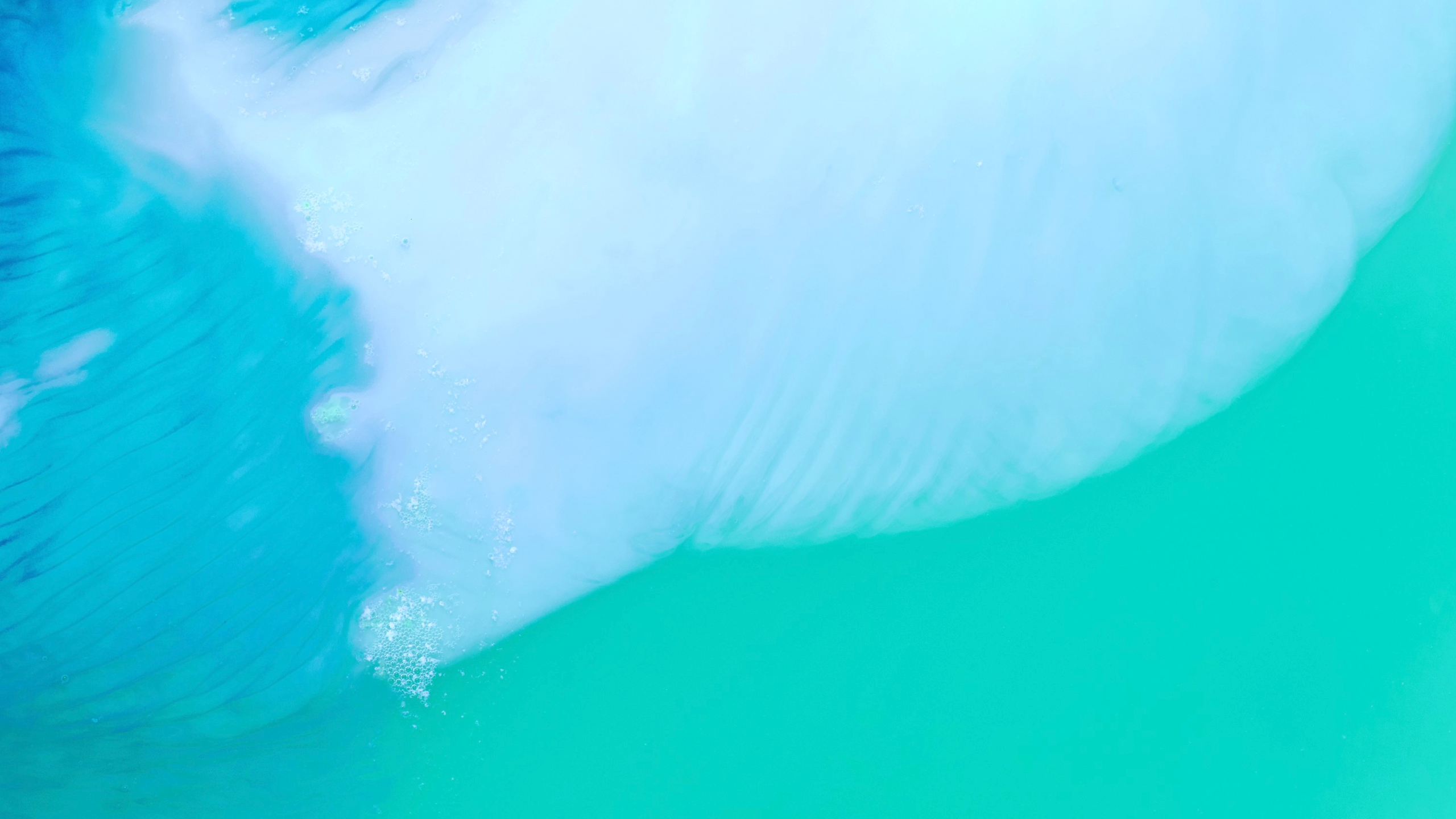 Abstract Cyan and White Fluid Shapes HD Wallpaper
