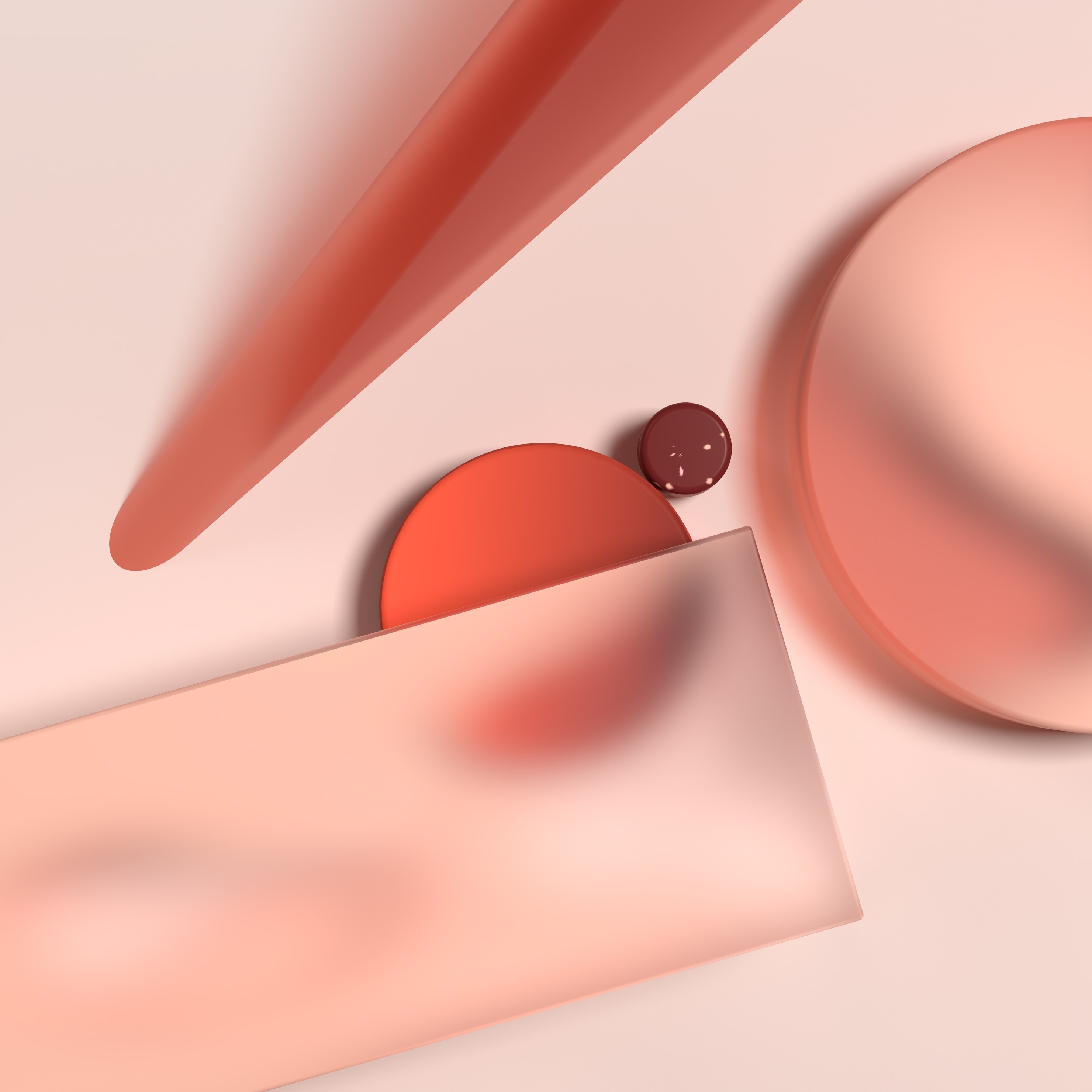 Abstract 3D Shapes with Soft Gradients HD Wallpaper