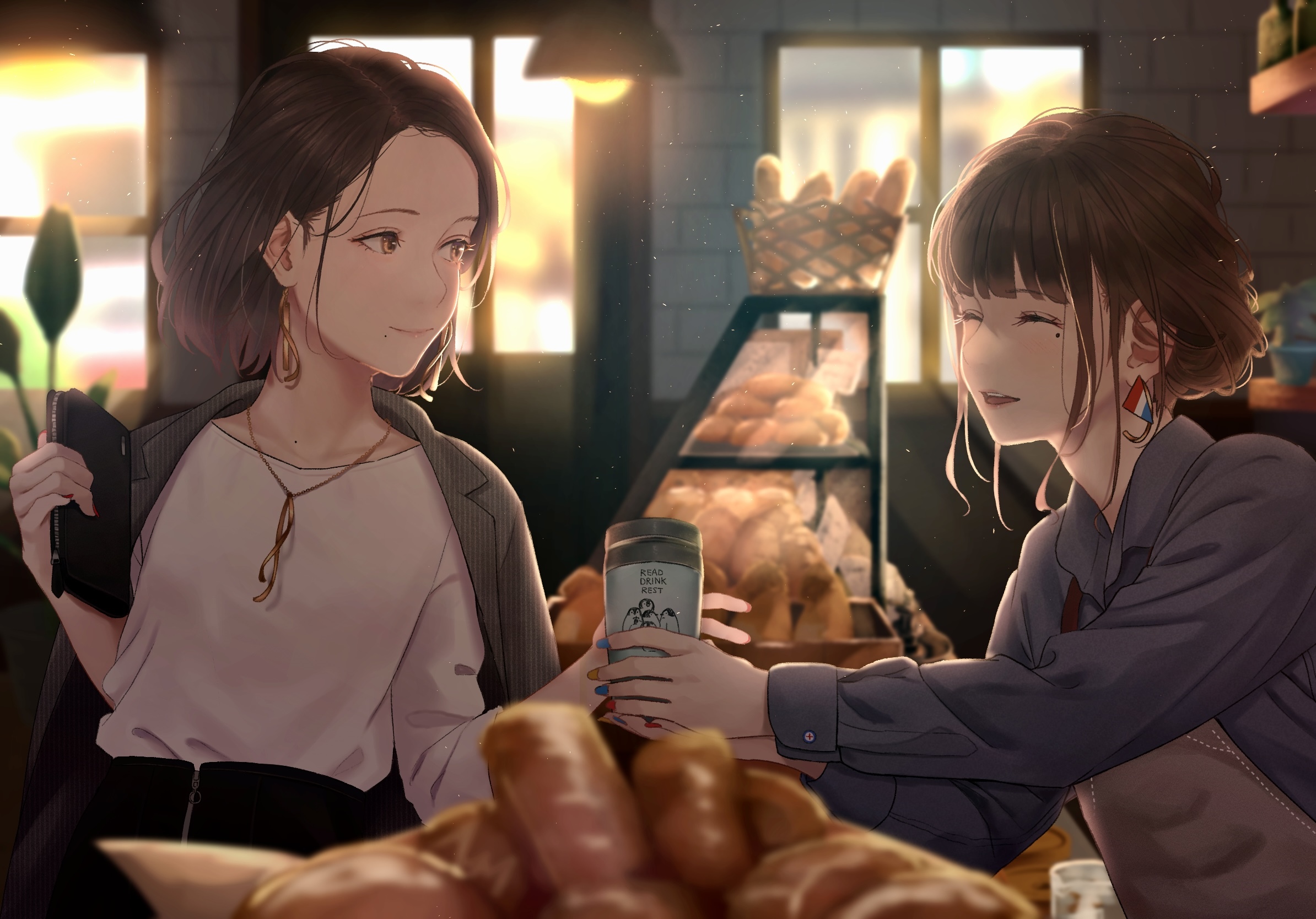 Anime girls in a bakery HD Wallpaper