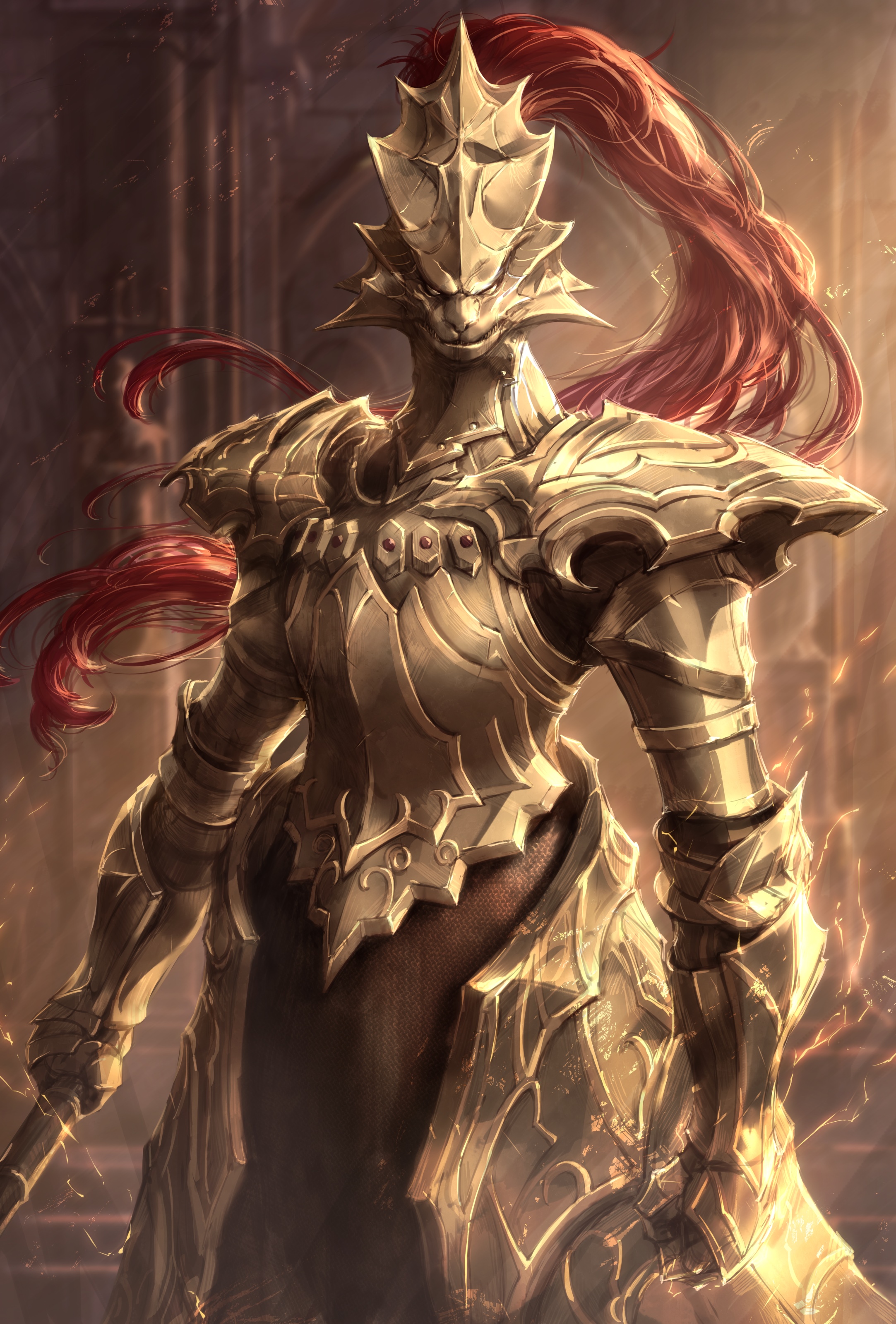 Dragon Slayer Ornstein in Golden Armor HD Phone Wallpaper