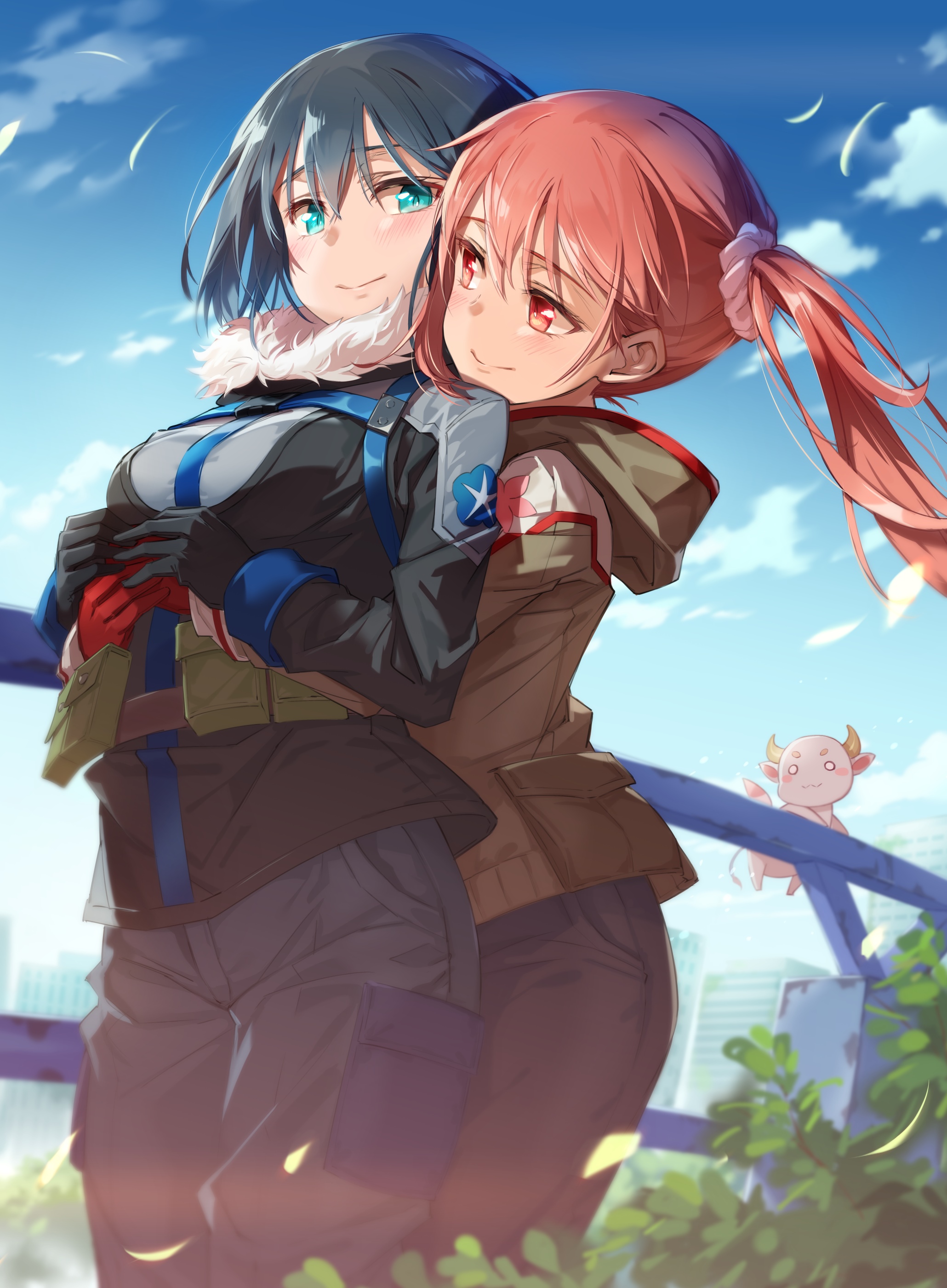 Yuuki Yuuna and Tougou Mimori hugging HD Phone Wallpaper