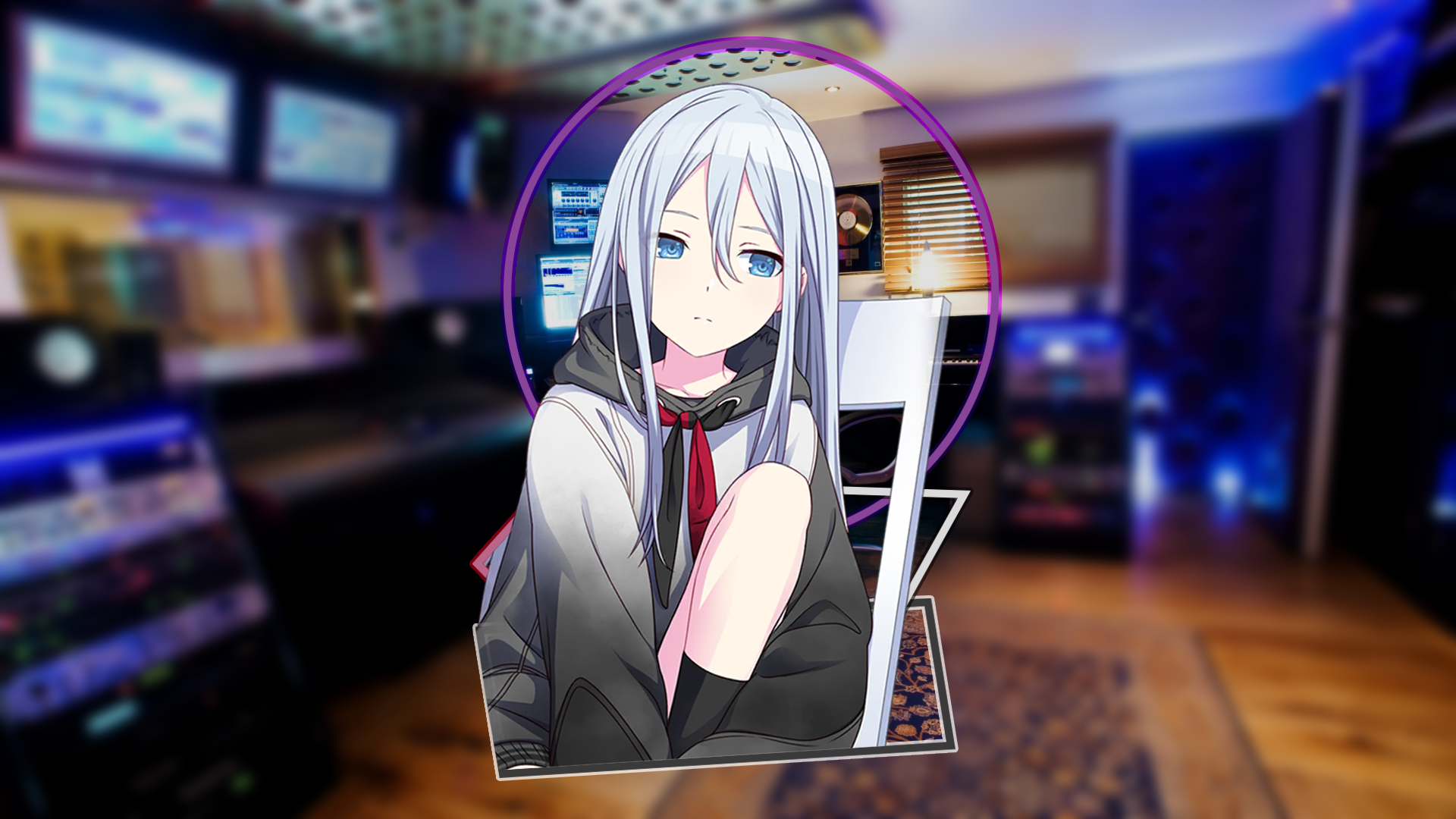 Anime Girl in Recording Studio - Project Sekai HD Wallpaper