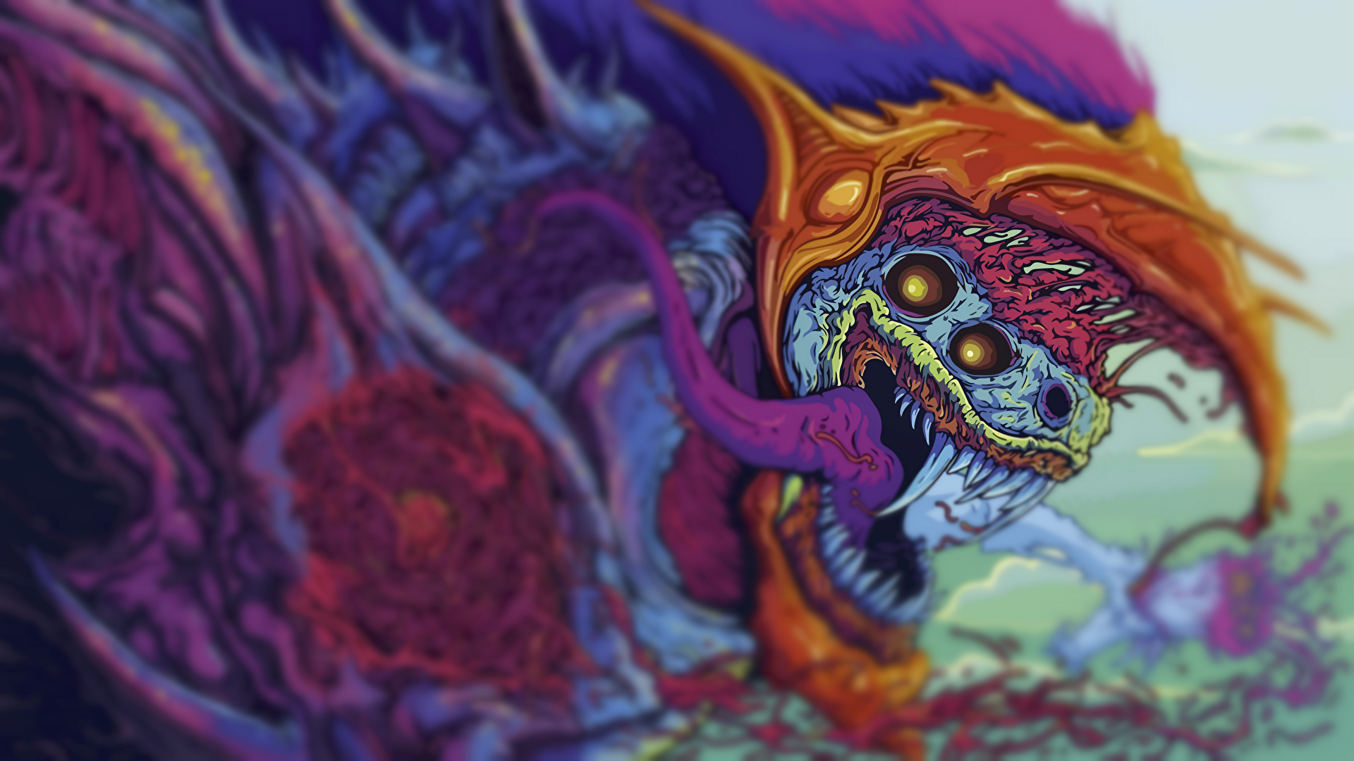 Brock Hofer's Beast with Multiple Eyes and Tongue HD Wallpaper