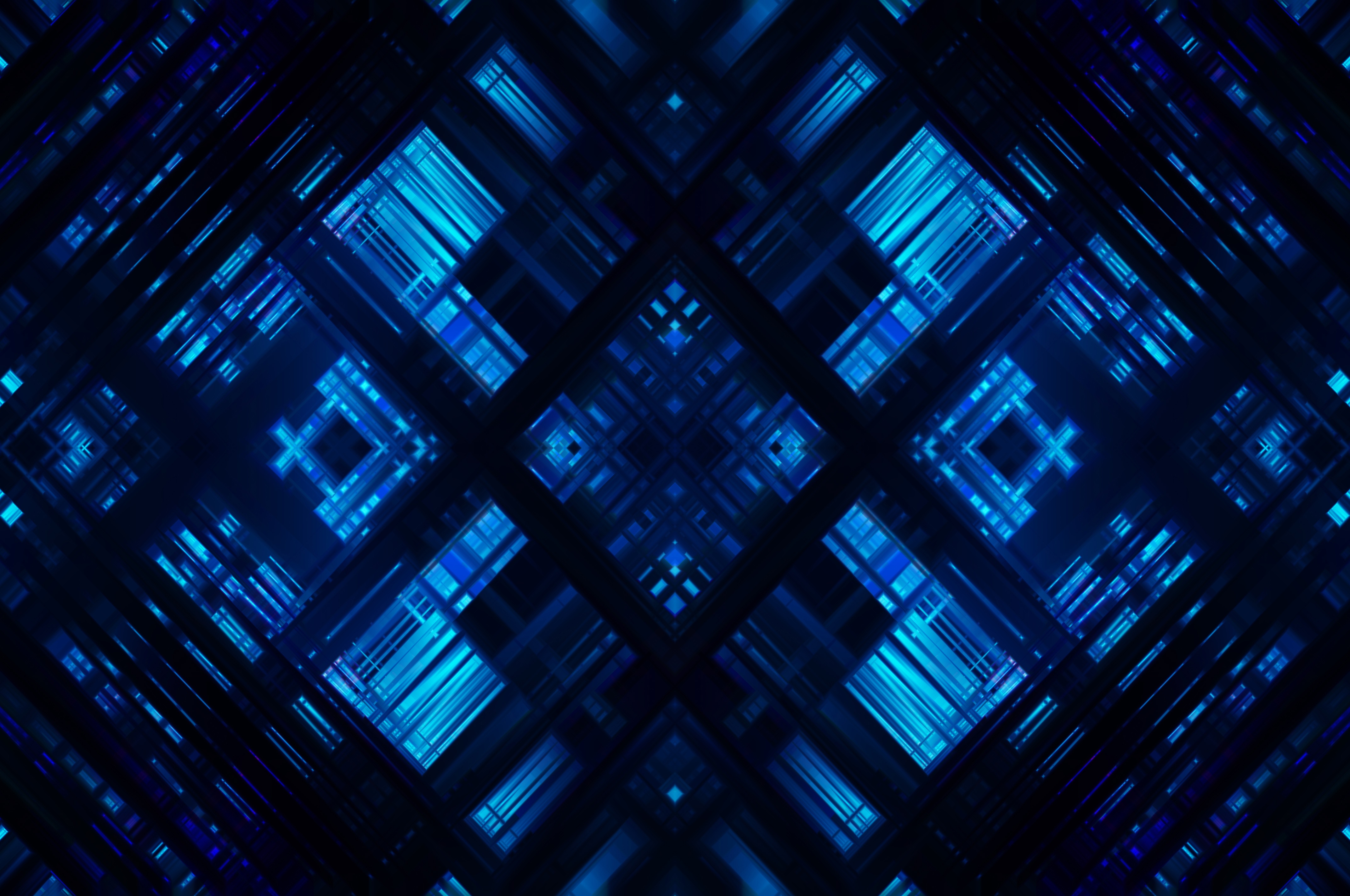4K Abstract Futuristic Blue Lights HD Wallpaper