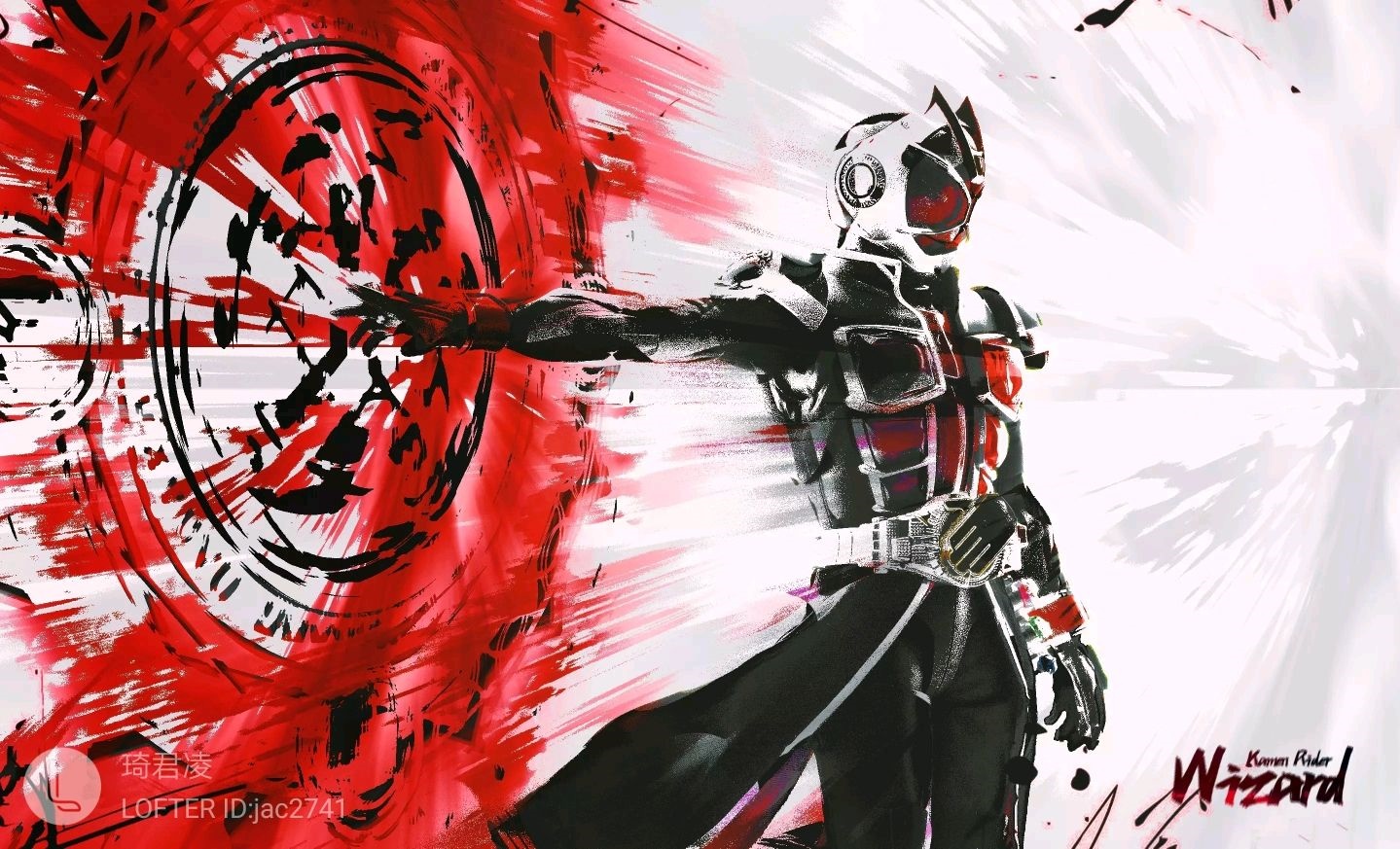 Kamen Rider Wizard with Red Magic Circle HD Wallpaper