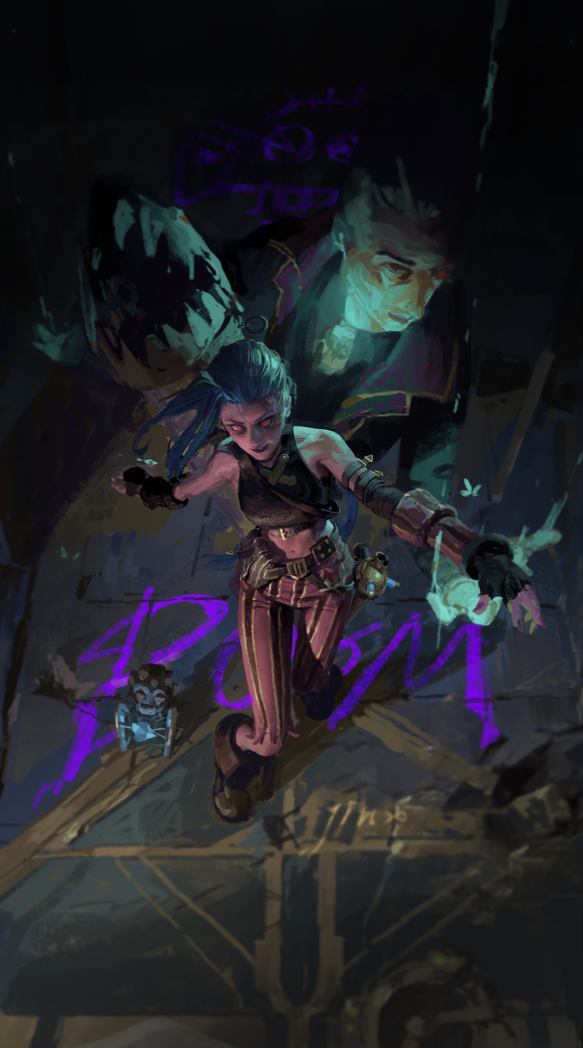 Jinx and Silco from Arcane and League of Legends HD Phone Wallpaper