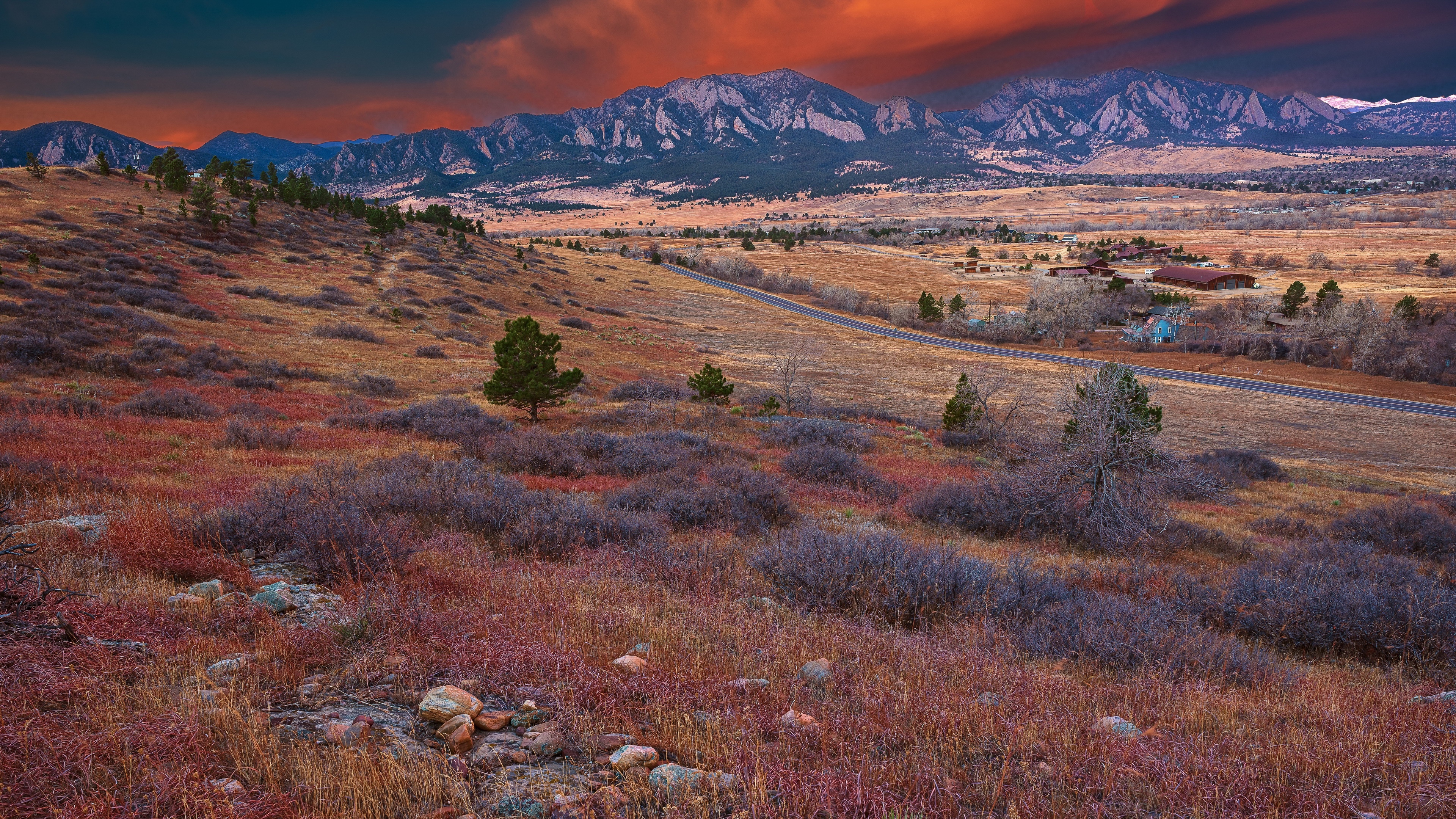 4K Mountains Landscape at Sunset HD Wallpaper