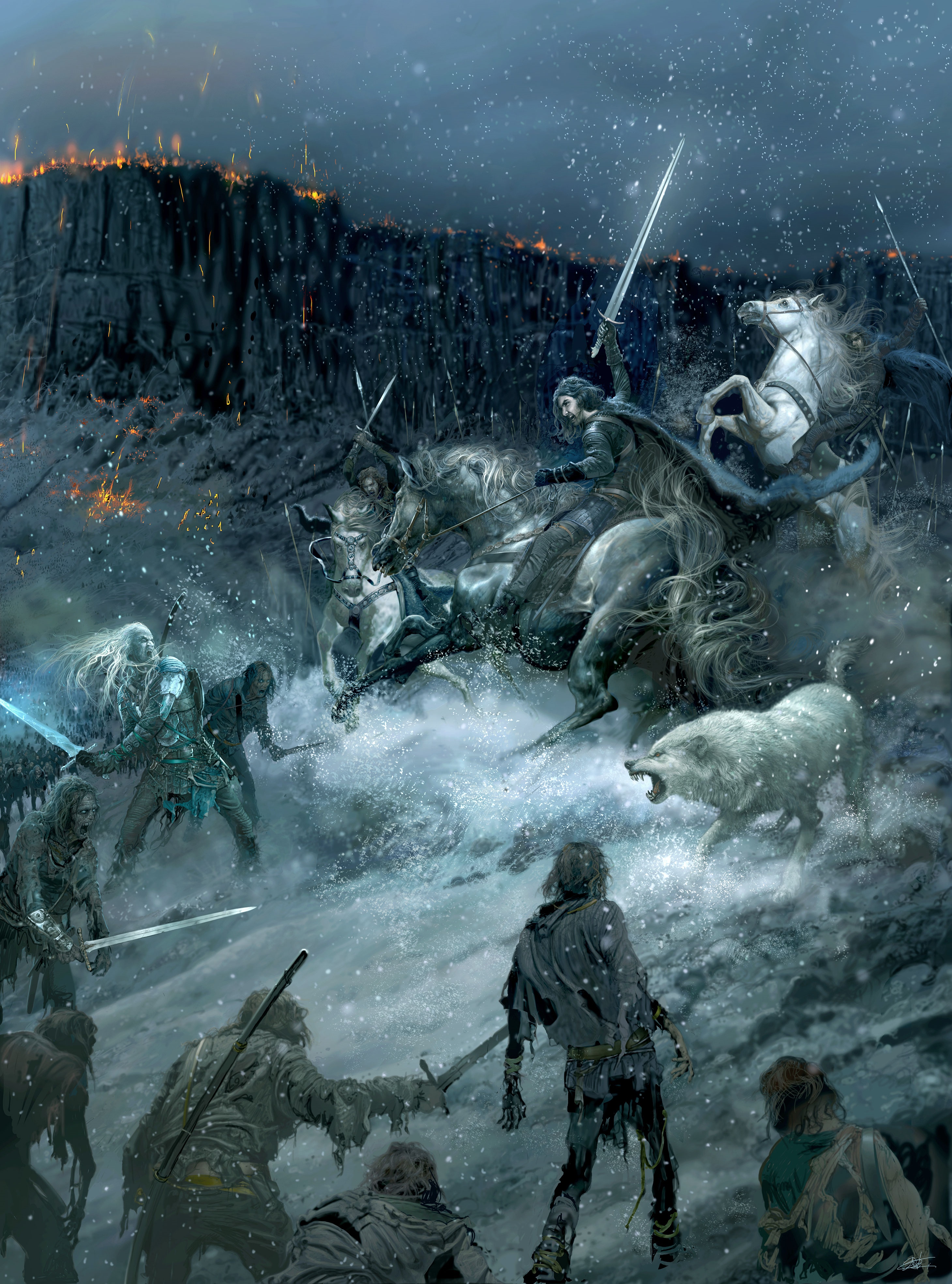 Game of Thrones Battle at the Wall HD Phone Wallpaper